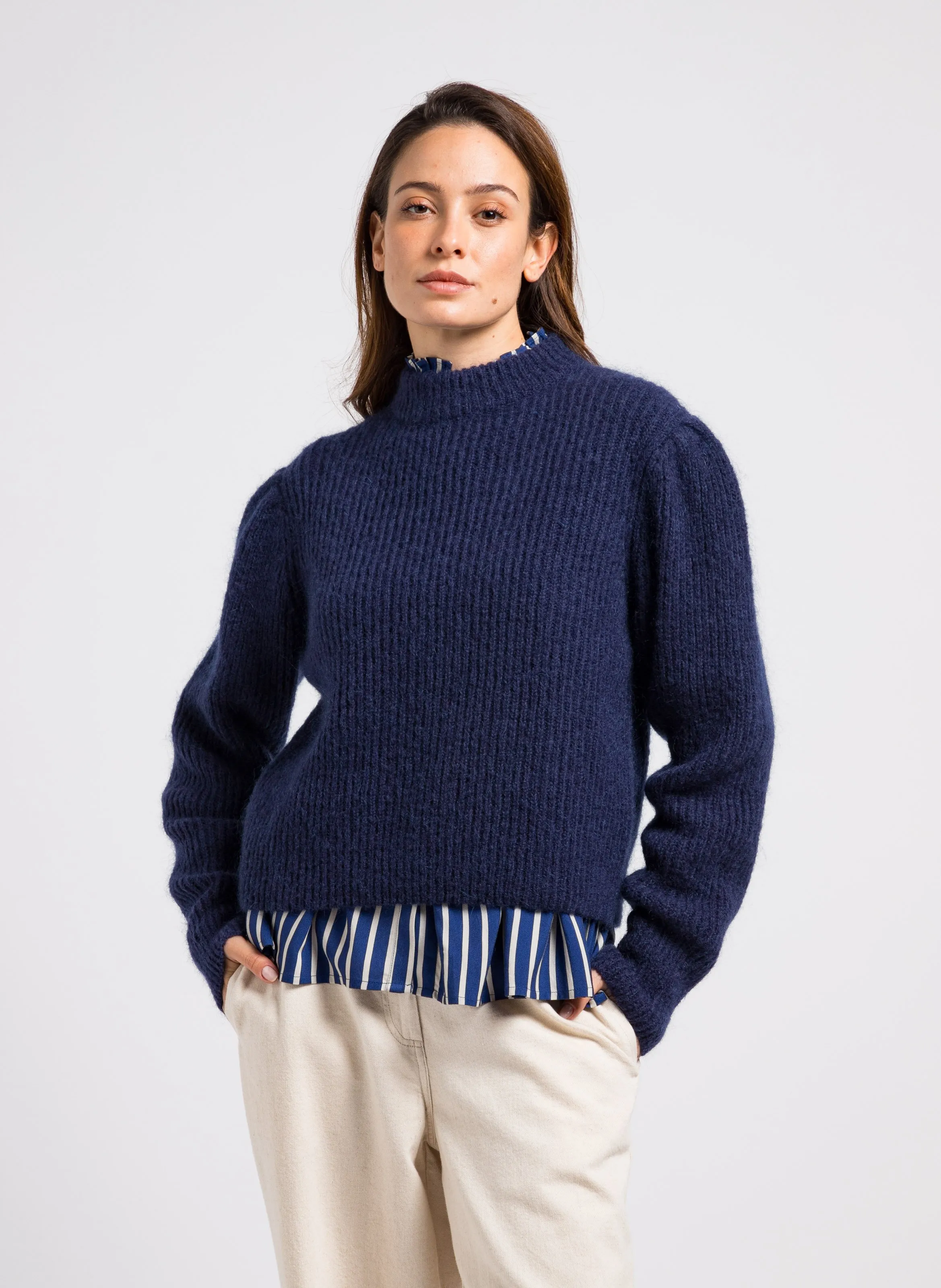  PETITE MENDIGOTE   MIMI - Maglione a collo alto in misto lana | Blu