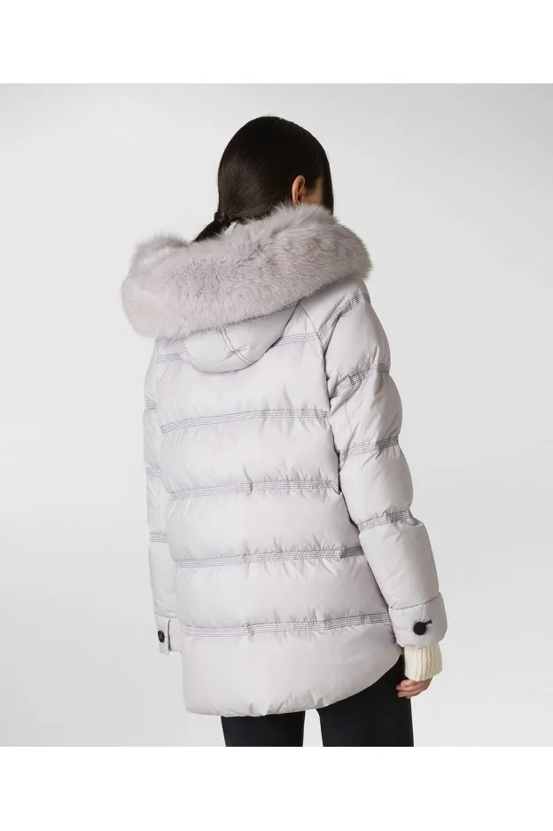   Peuterey     Peuterey Takan MQ 02 Fur Piumino Fashion e Functional Jacket Grigio Gelo    