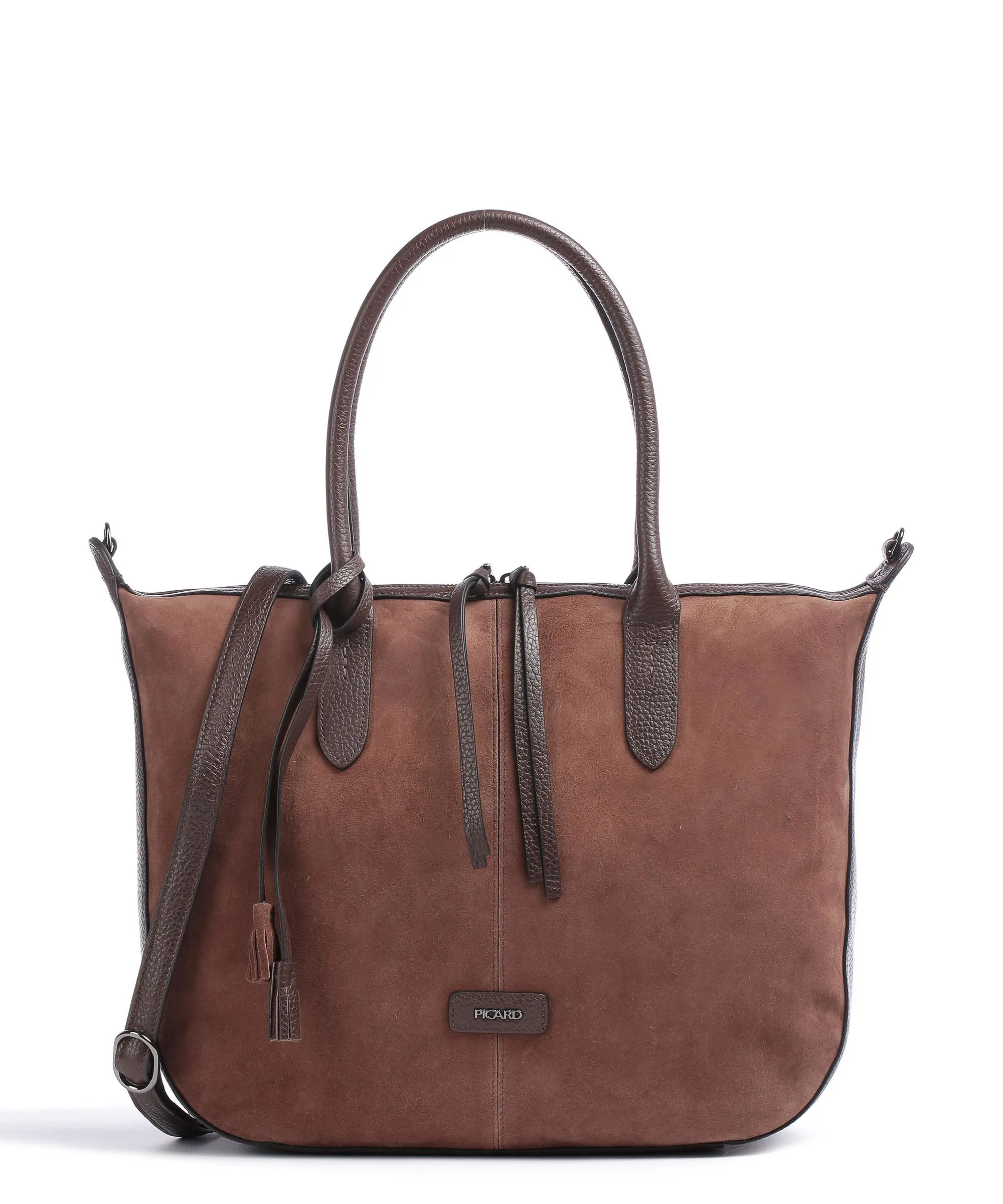  Picard Peace Borsa shopper pelle di vacchetta grana, pelle scamosciata marrone scuro  