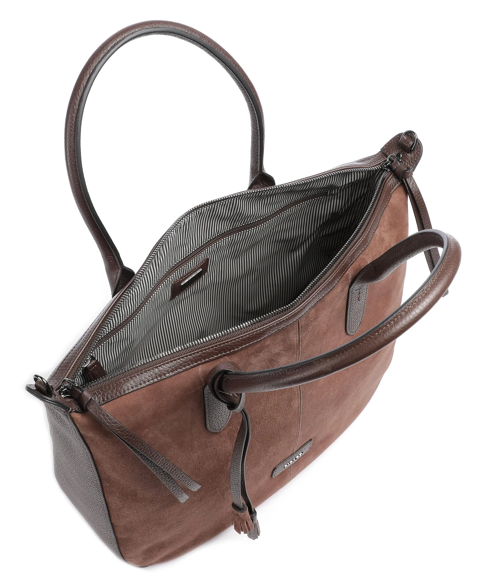  Picard Peace Borsa shopper pelle di vacchetta grana, pelle scamosciata marrone scuro  