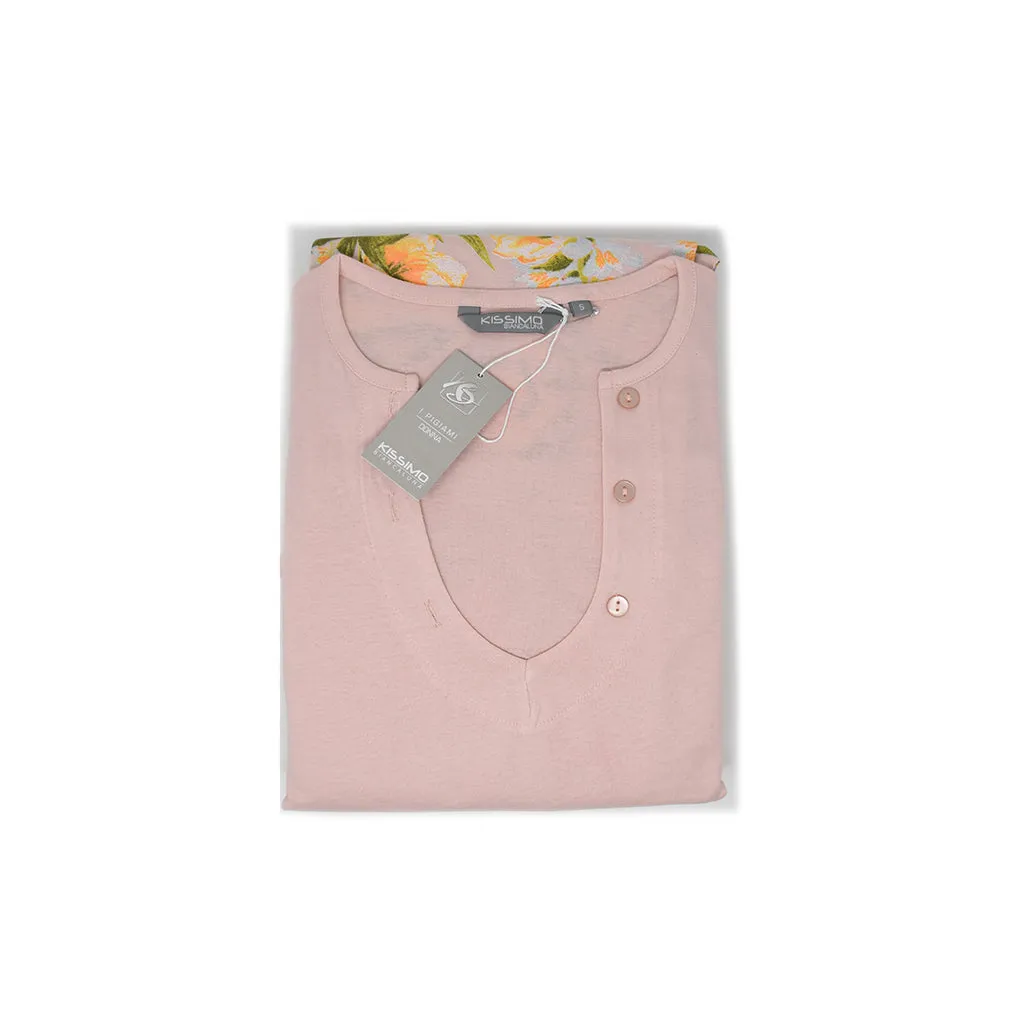Pigiama Cotone Maniche Corte Pantaloni Lunghi Donna Kissimo 2013