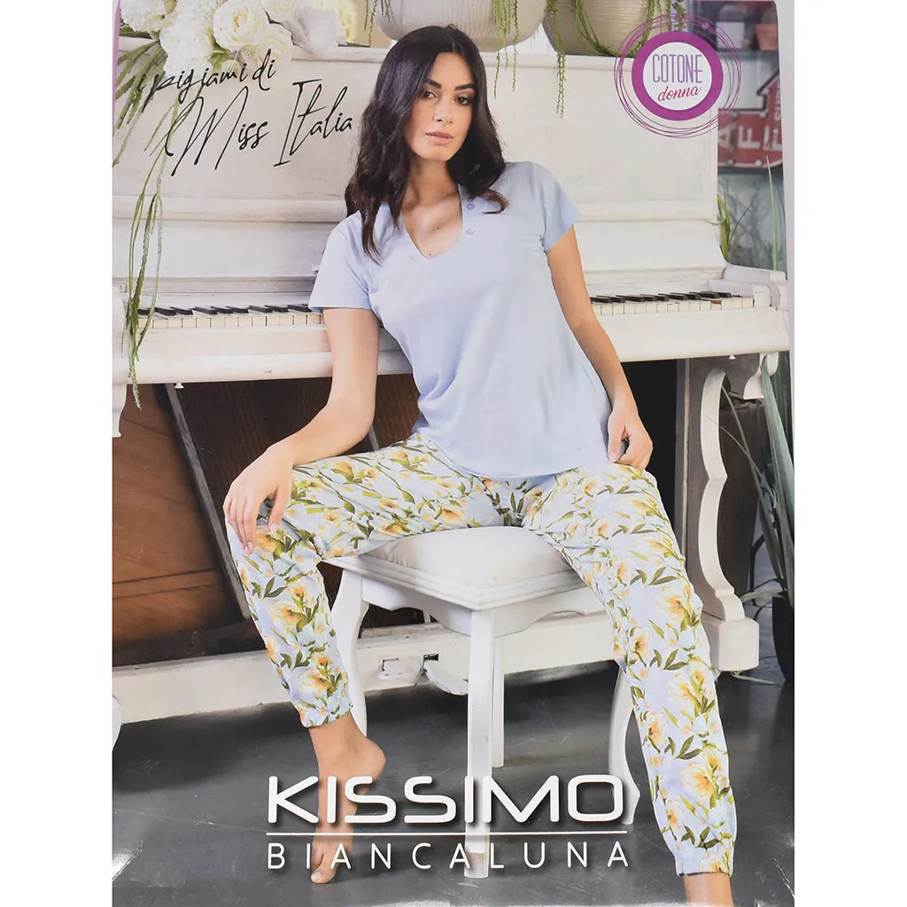 Pigiama Cotone Maniche Corte Pantaloni Lunghi Donna Kissimo 2013