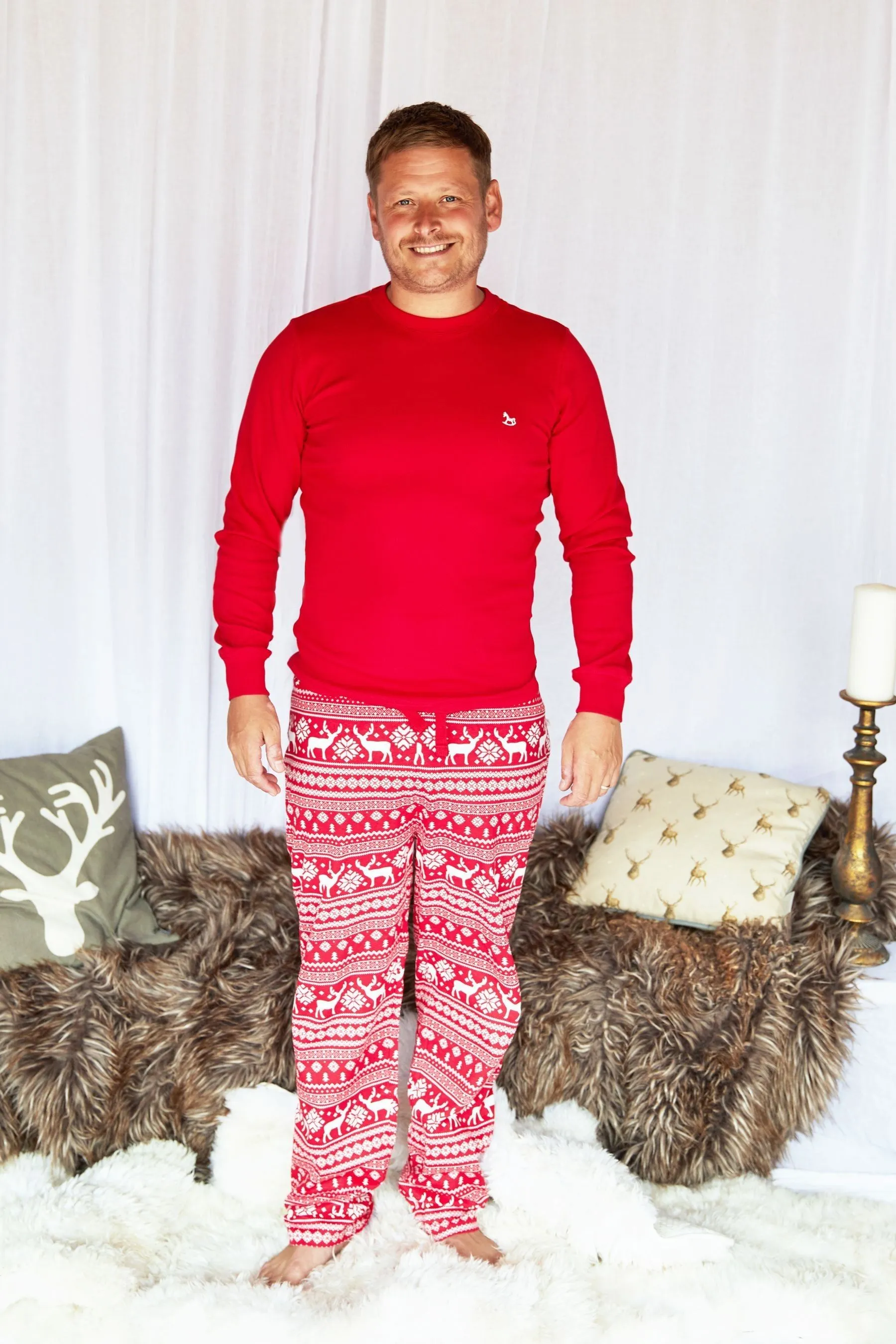 Pigiama da uomo The Little Tailor Renna di Natale Fairisle    