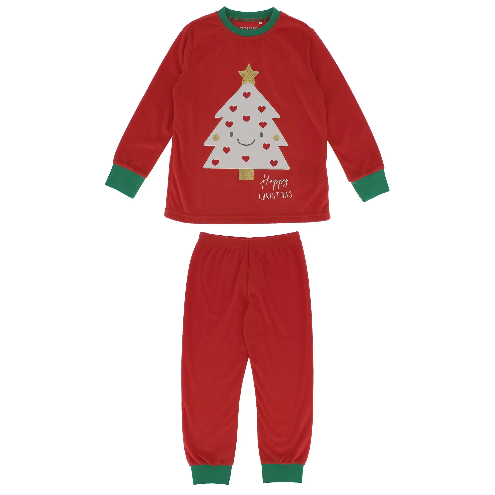 Pigiama in pile da bambina, rosso            