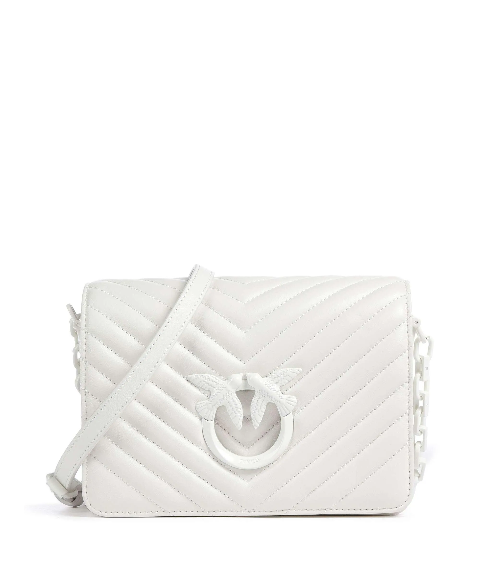  Pinko Love Click Mini Borsa a tracolla pelle di pecora bianco  