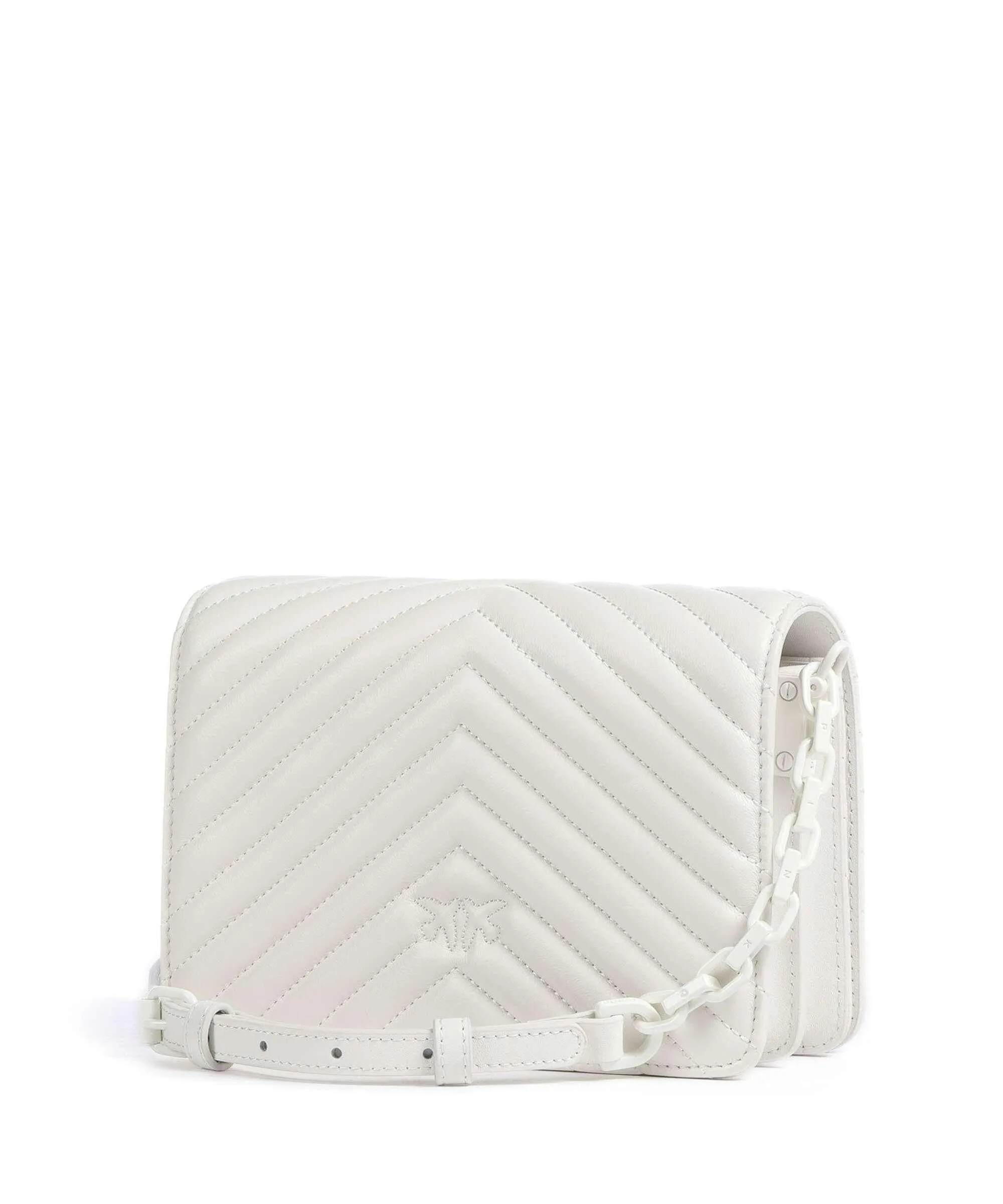  Pinko Love Click Mini Borsa a tracolla pelle di pecora bianco  