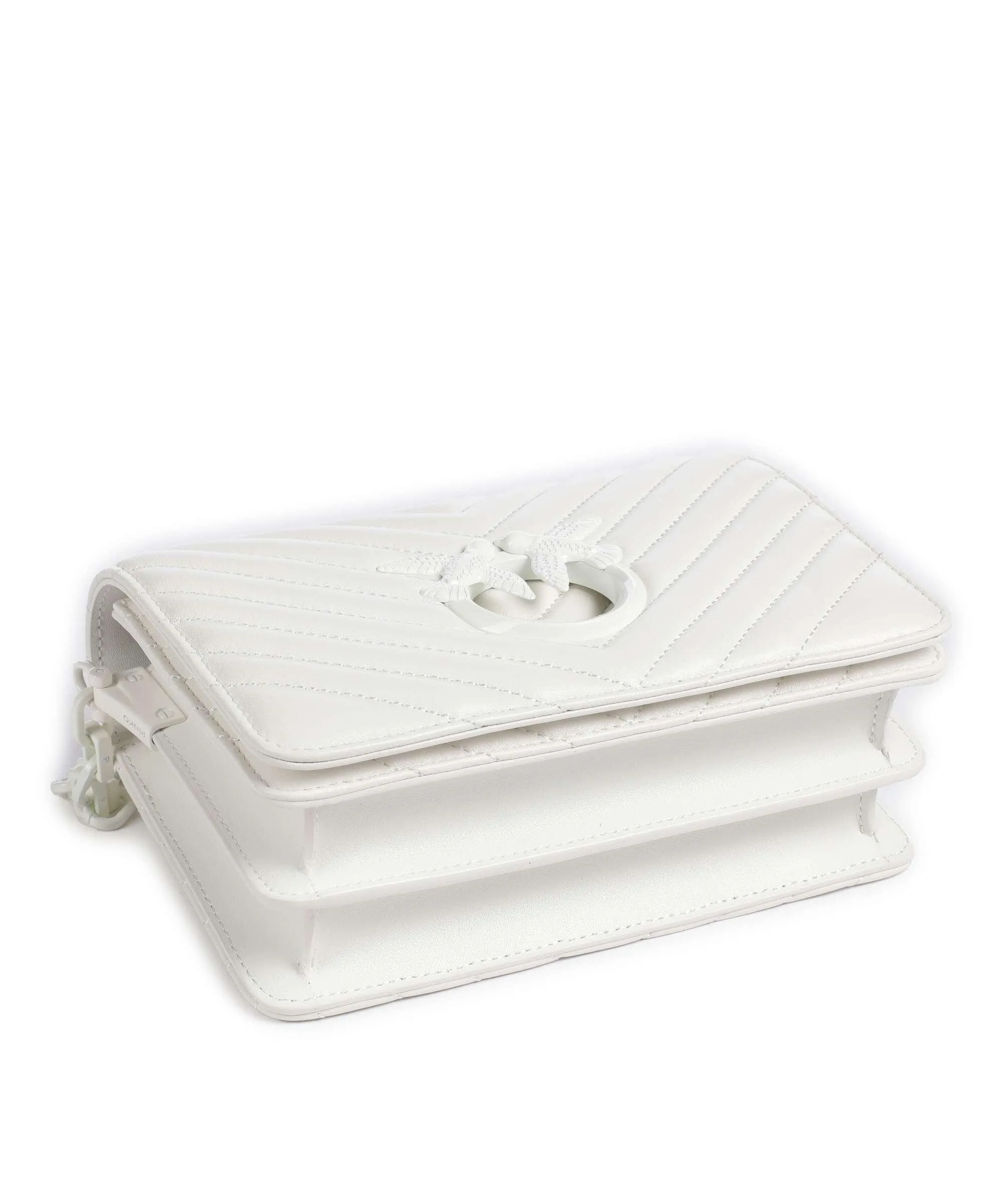  Pinko Love Click Mini Borsa a tracolla pelle di pecora bianco  