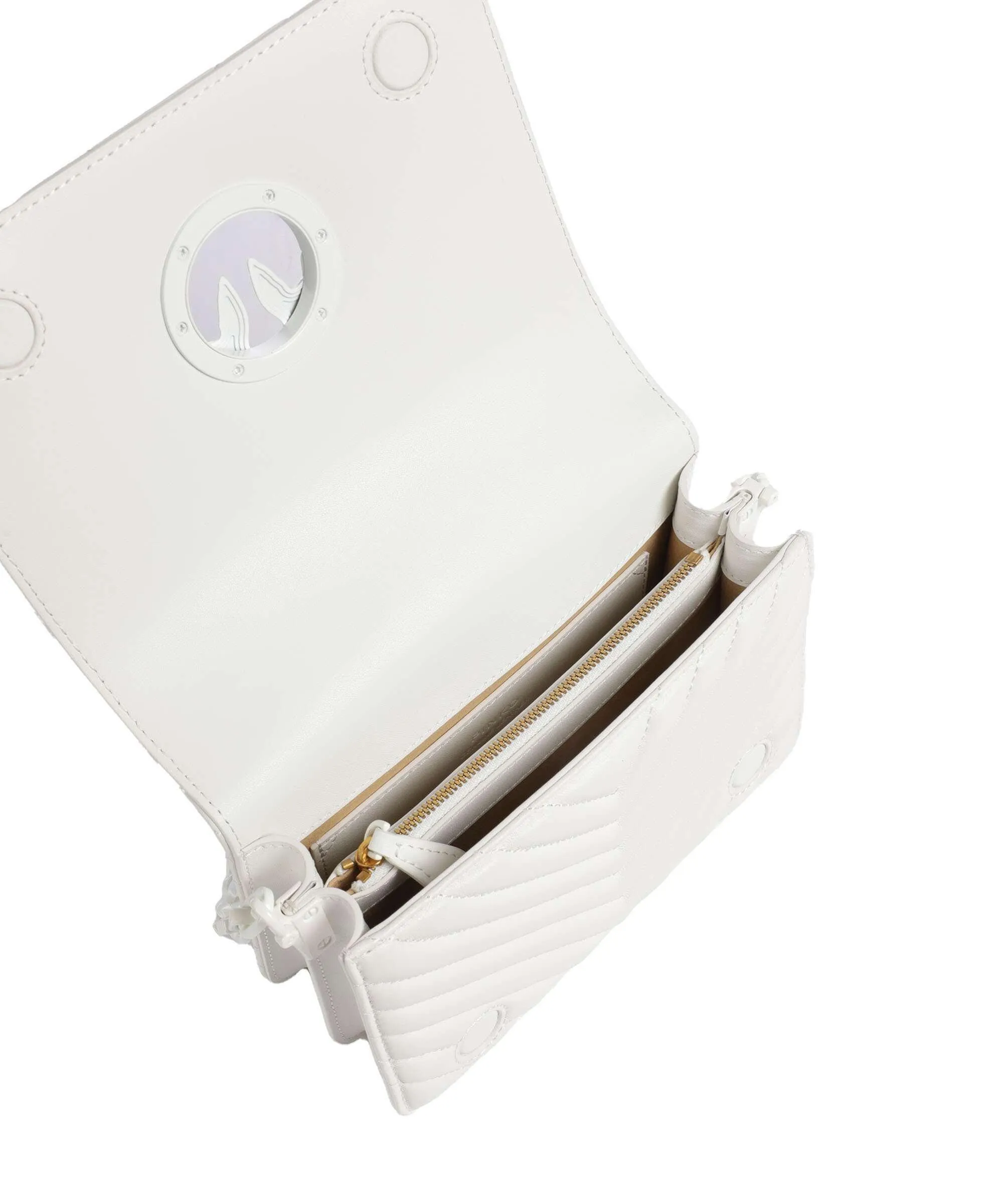  Pinko Love Click Mini Borsa a tracolla pelle di pecora bianco  