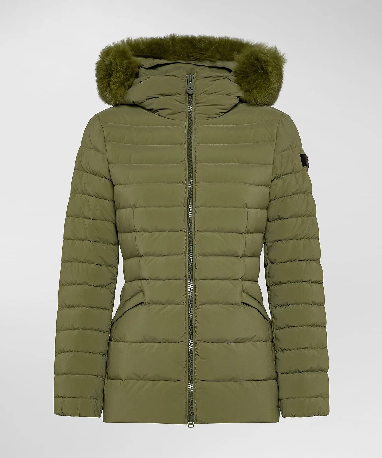 Piumino slim con pelliccia