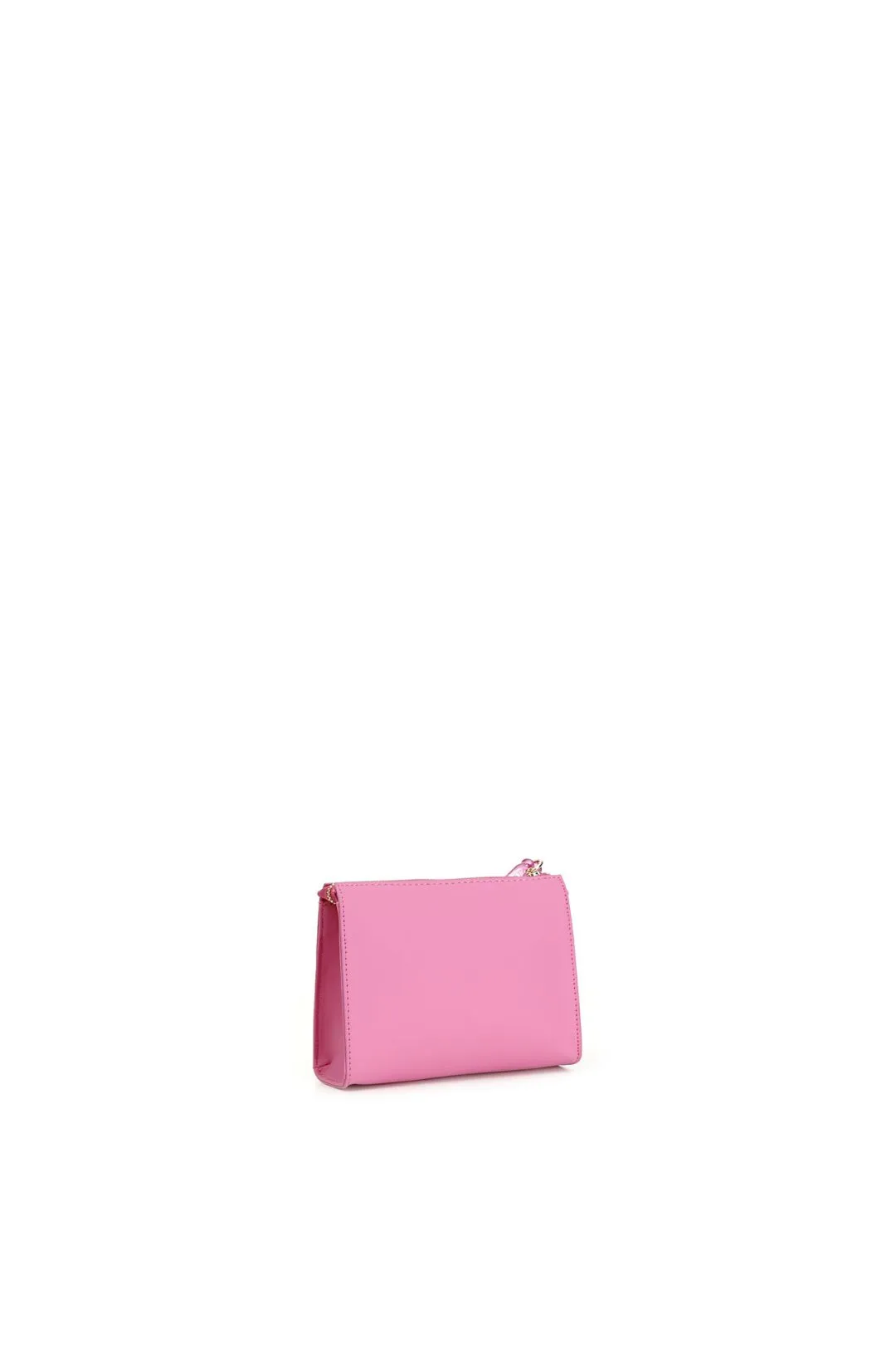 pochette effetto opaco con catena fuxia