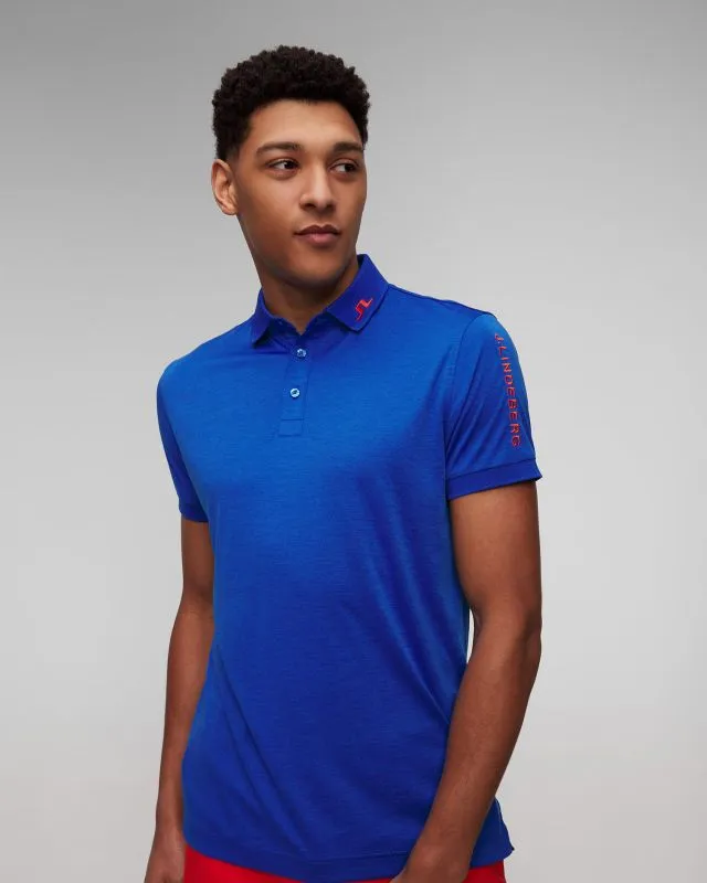 Polo blu da uomo J.Lindeberg Tour Tech