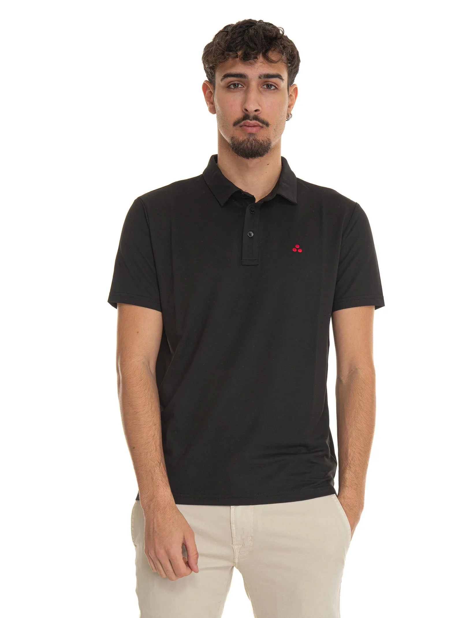 Polo in jersey di cotone MEZZOLA01 Nero Peuterey Uomo