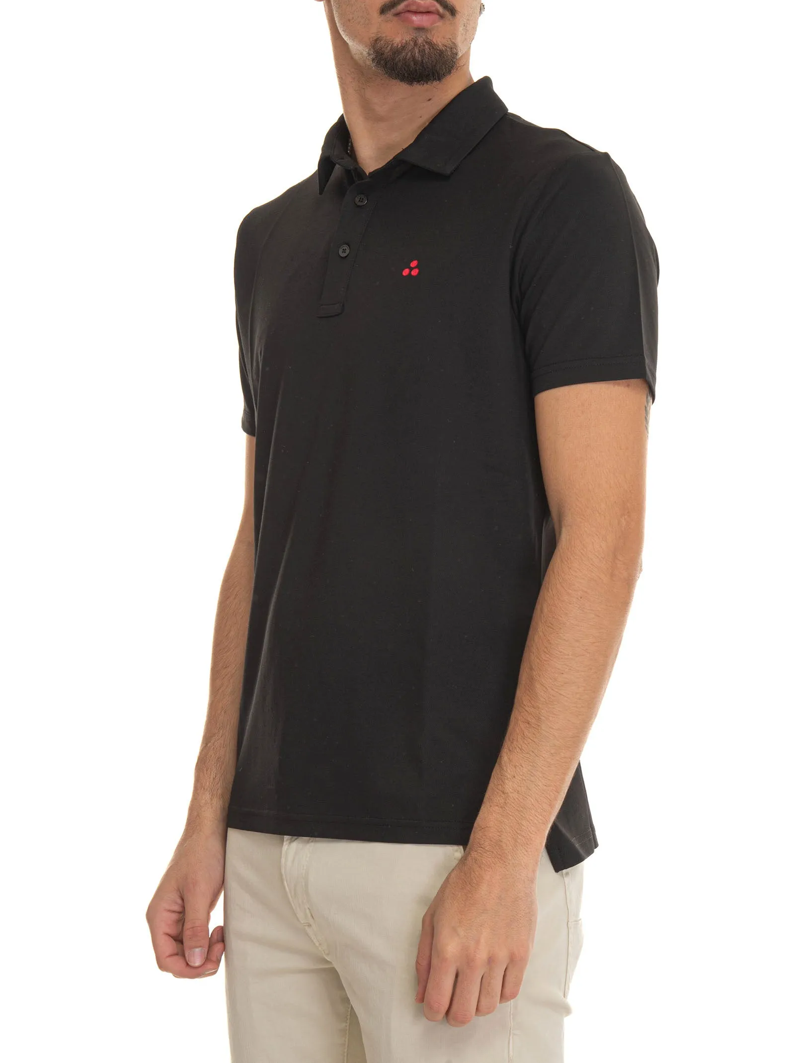 Polo in jersey di cotone MEZZOLA01 Nero Peuterey Uomo