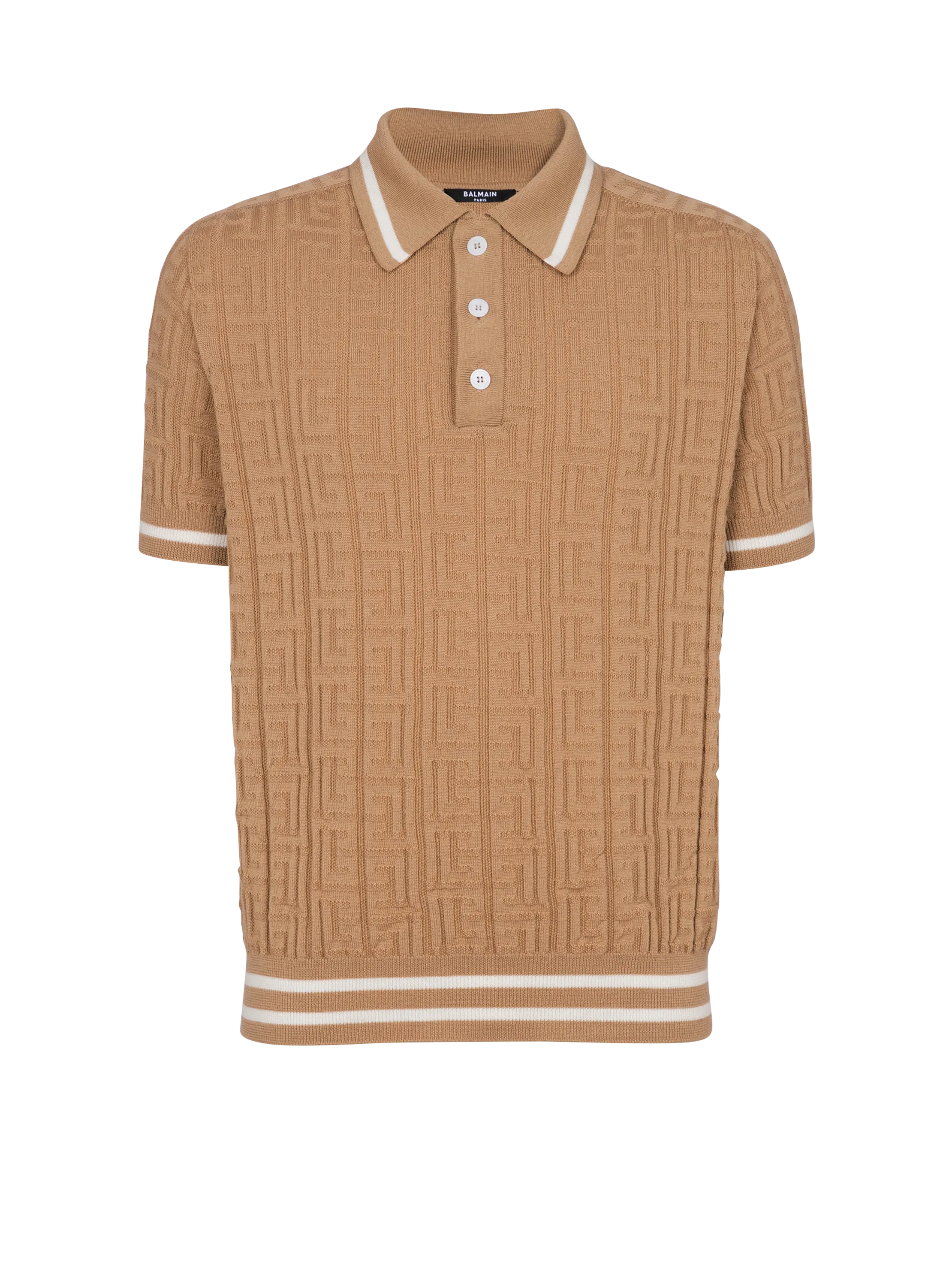Polo in lana con monogramma PB labirinto