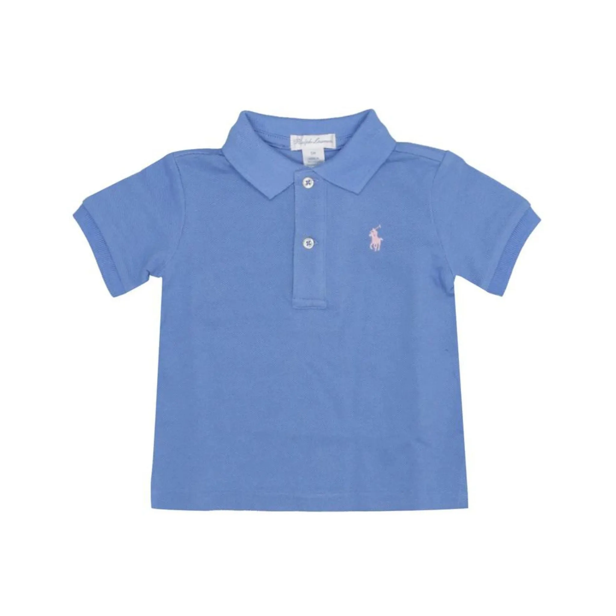 Polo Neonato in cotone celeste