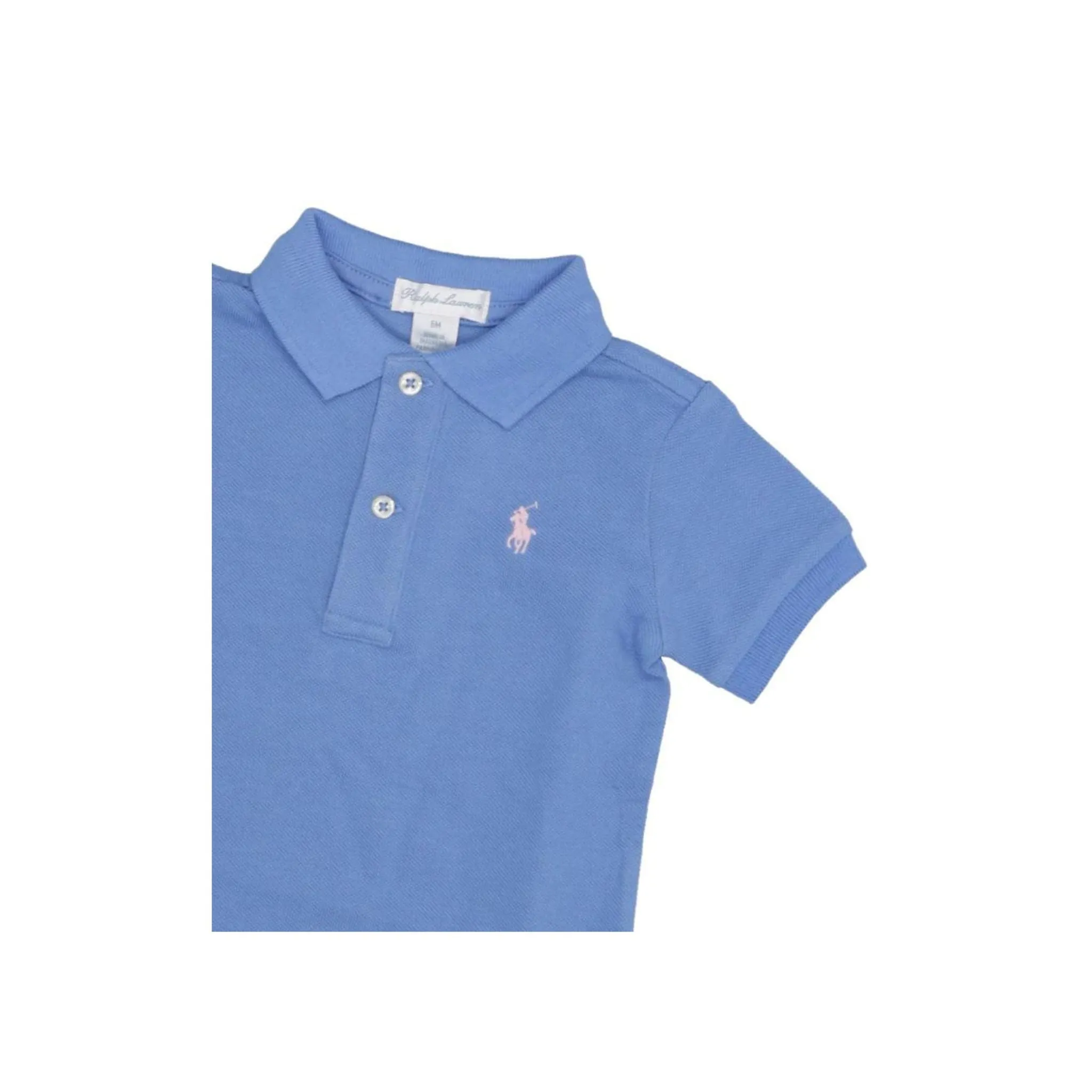 Polo Neonato in cotone celeste