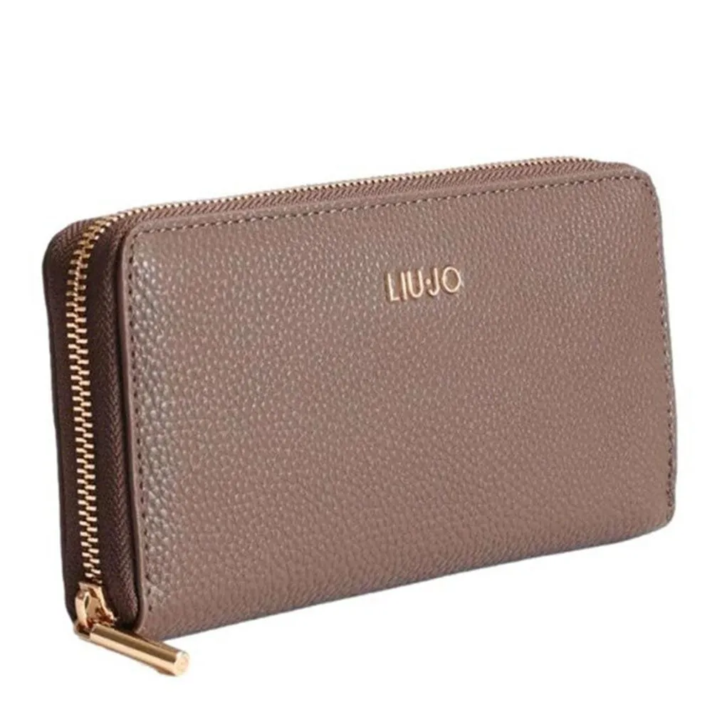 Portafoglio Donna Zip Around LIU JO Effetto Bottalato Moro Light AF3369