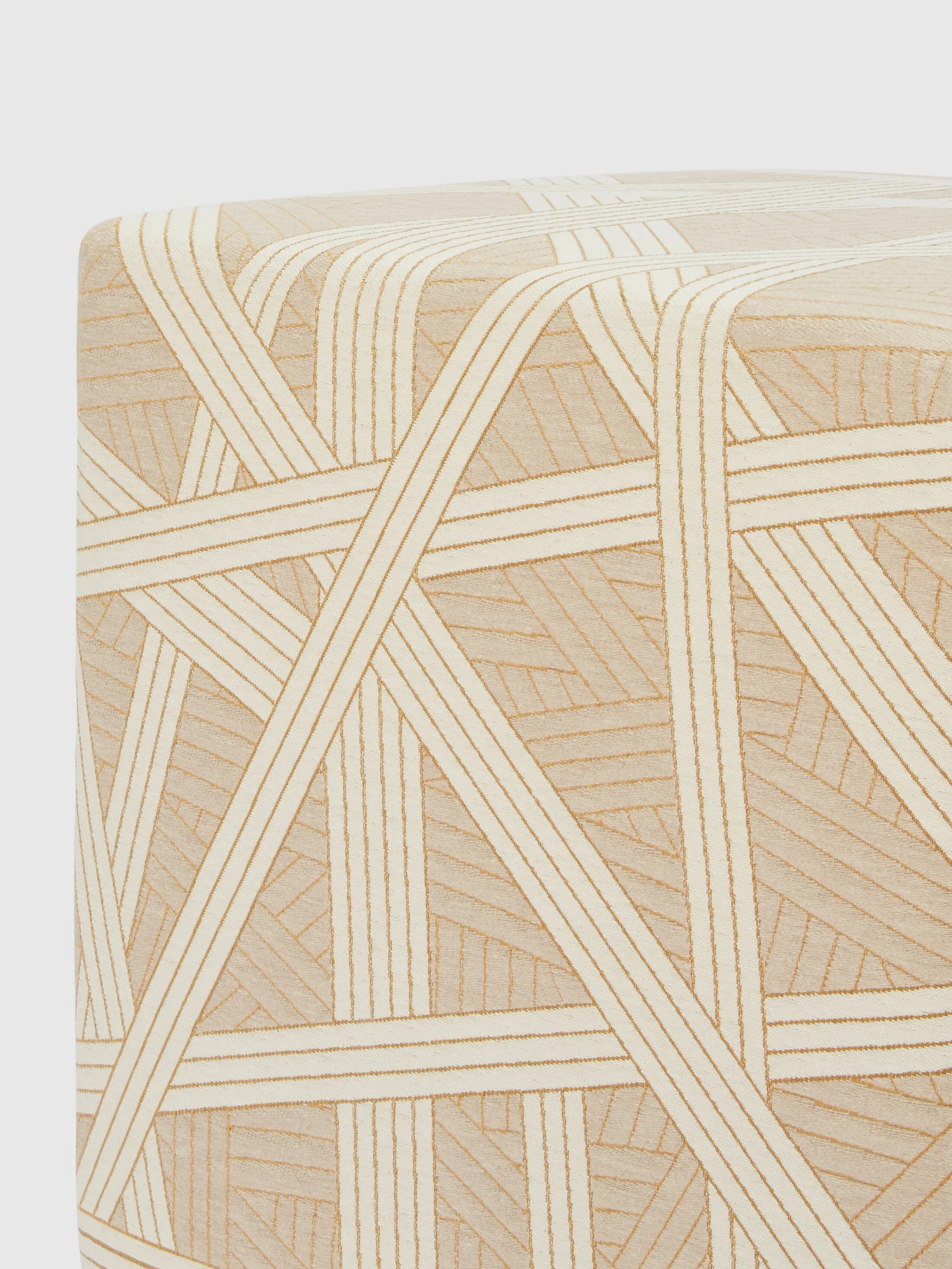 Pouf cubico Nastri 40x40x40 cm con impunture a contrasto