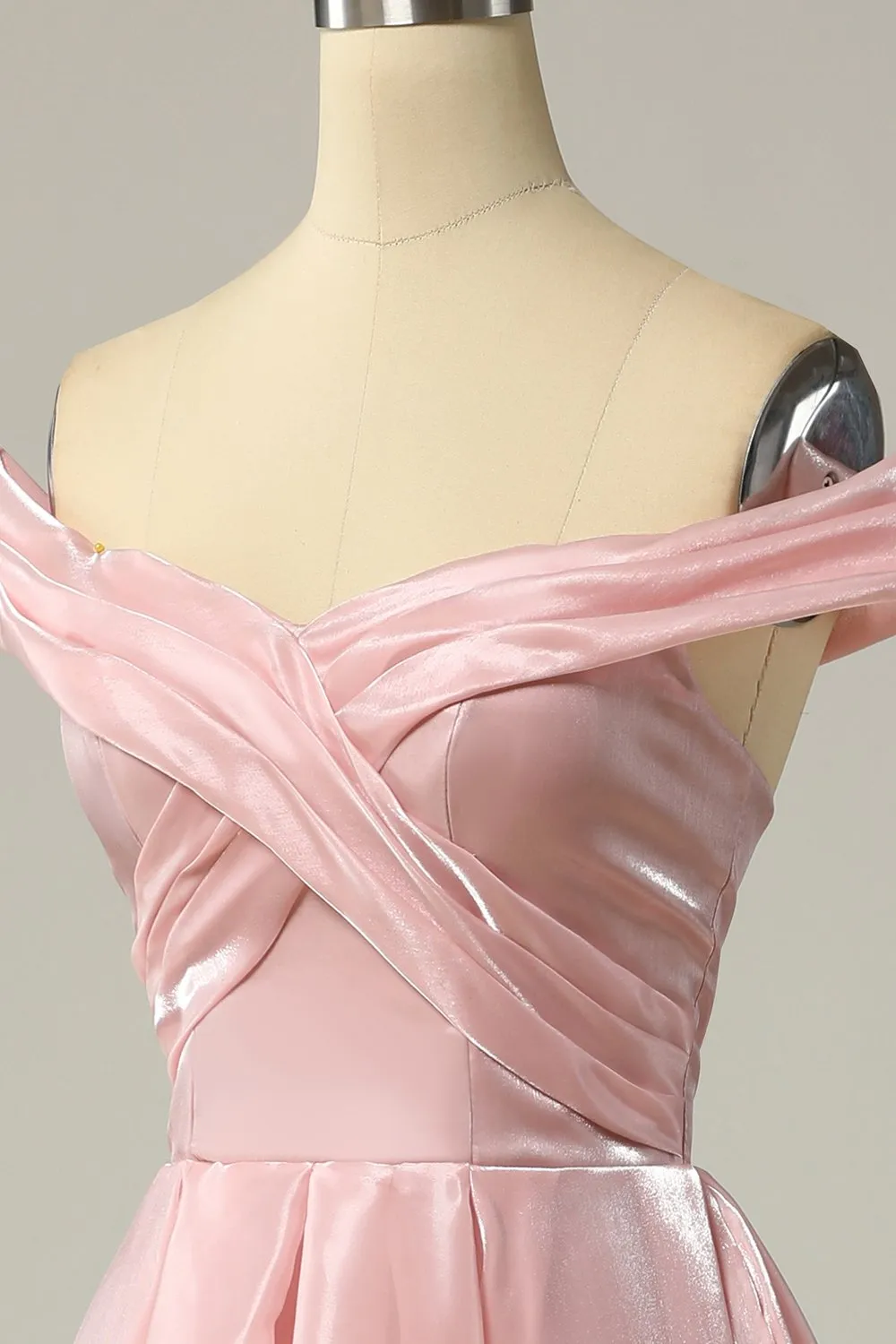 Princess A Line Off the Shoulder Abito da festa blu grigio Prom