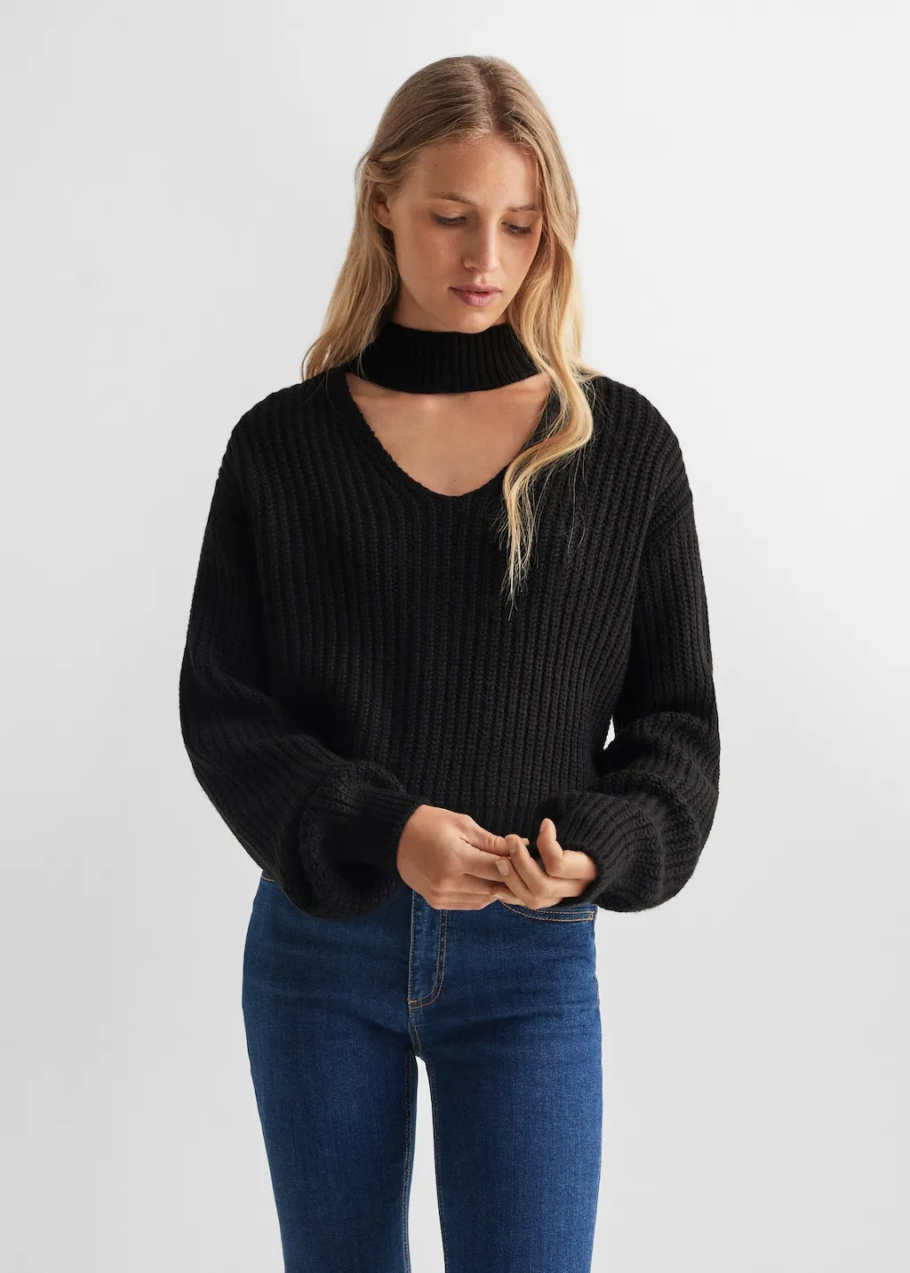 Pullover collo aperto