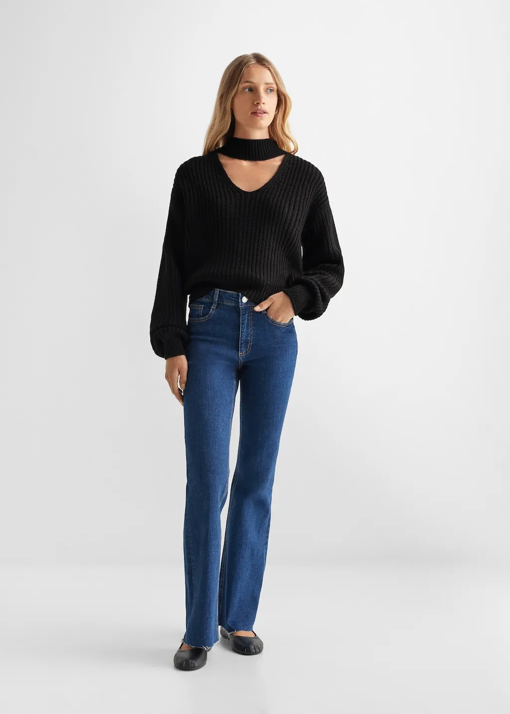 Pullover collo aperto