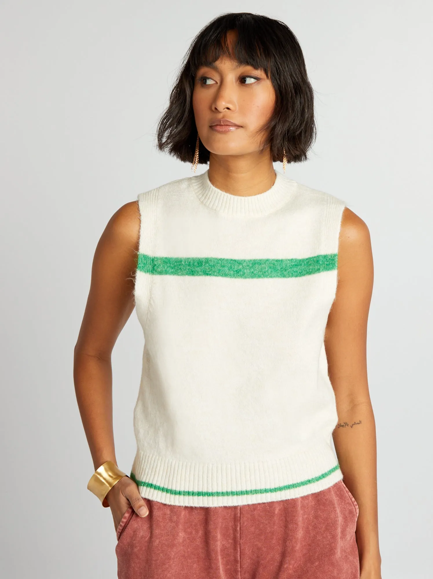Pullover senza maniche - BIANCO