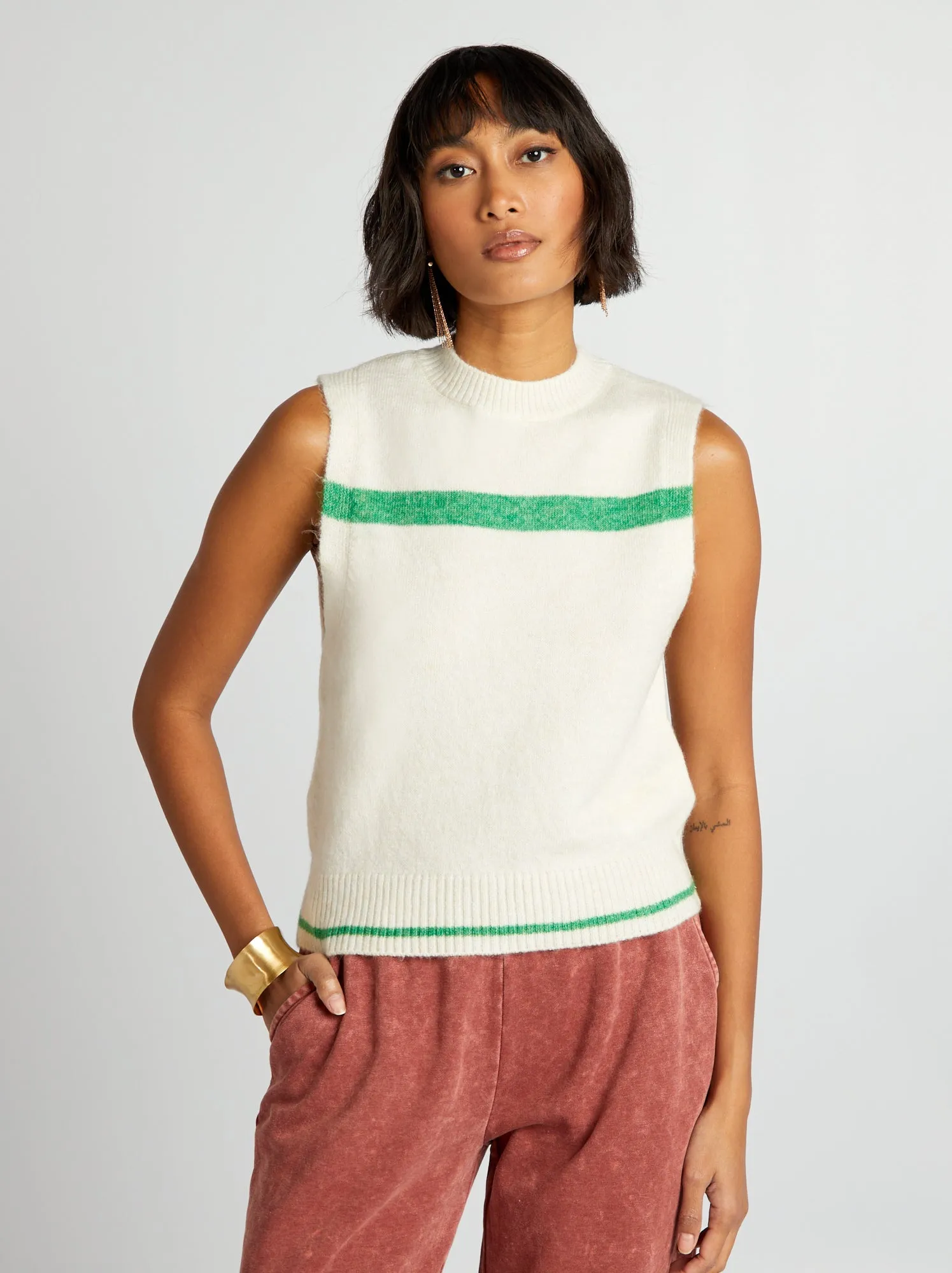 Pullover senza maniche - BIANCO