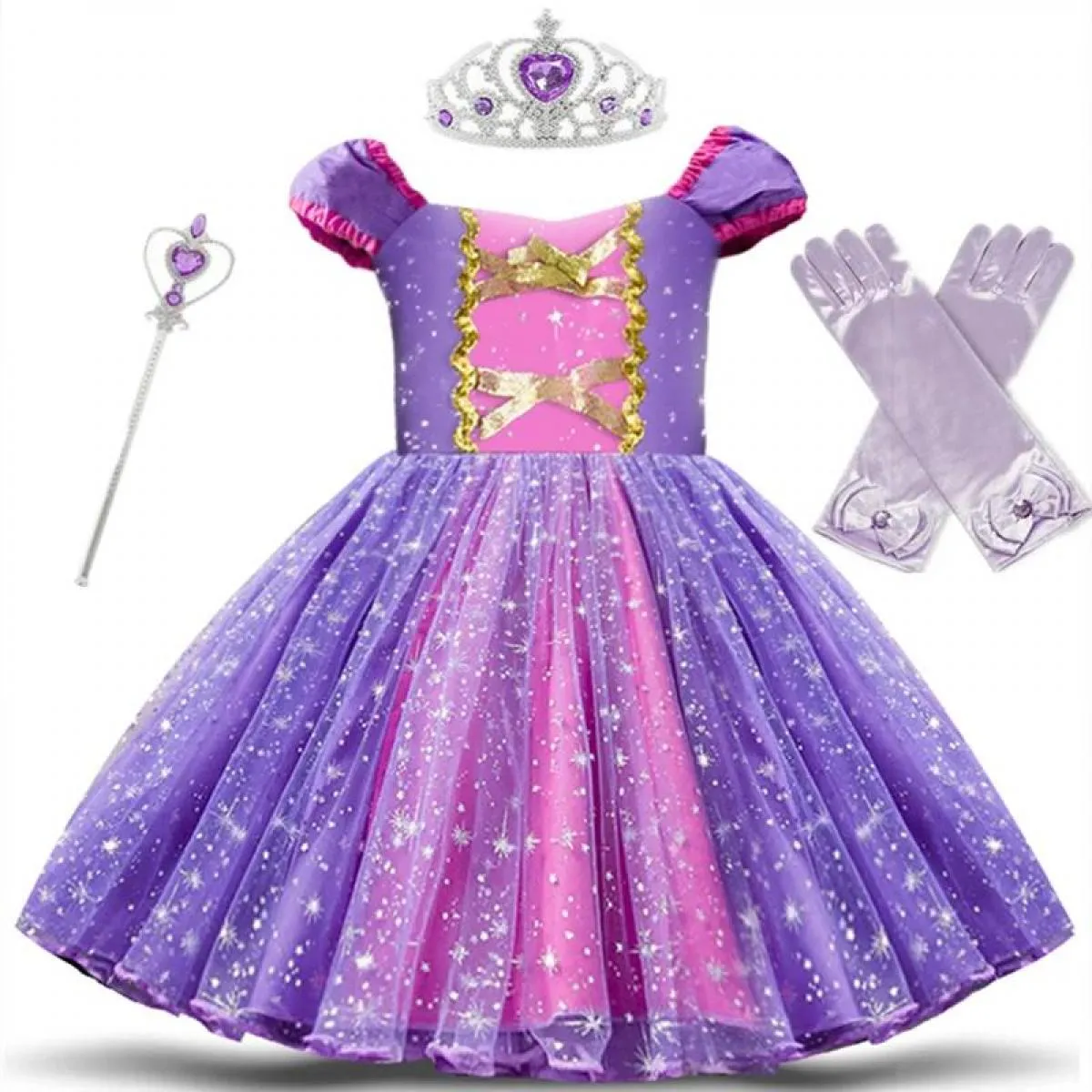 Ragazza Natale Lucido Abito da principessa Bambino Babi Festa di compleanno Abiti Bambini Tutu Abito Abiti Bambini Sera Cosplay