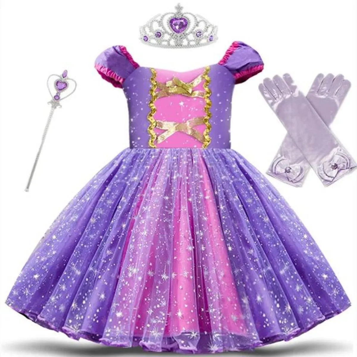 Ragazza Natale Lucido Abito da principessa Bambino Babi Festa di compleanno Abiti Bambini Tutu Abito Abiti Bambini Sera Cosplay