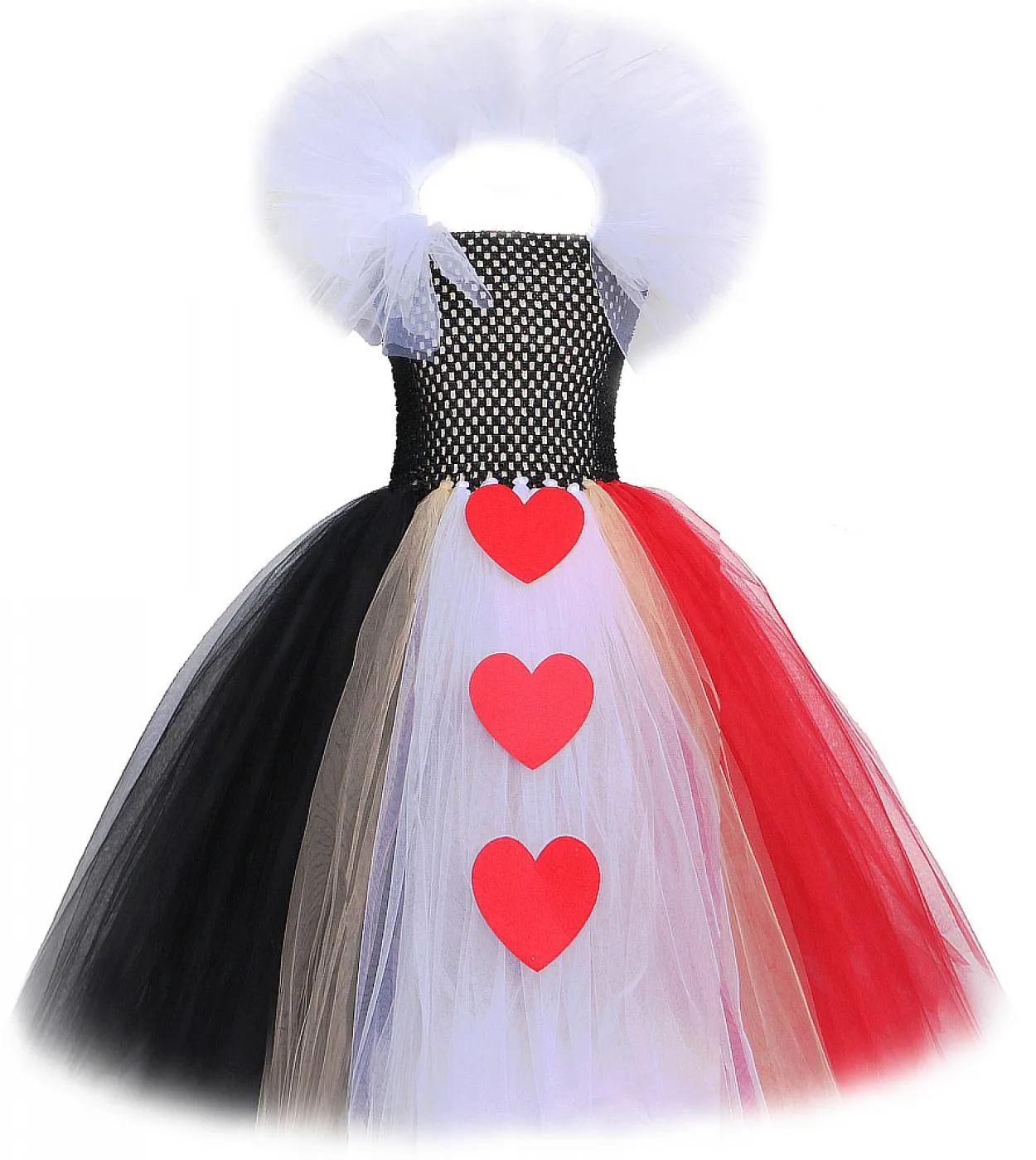 Red Queen Girls Long Tutu Dress For Kids Bambini Costume di Halloween Ragazza Principessa Abiti natalizi Caviglia Adolescenti Cl