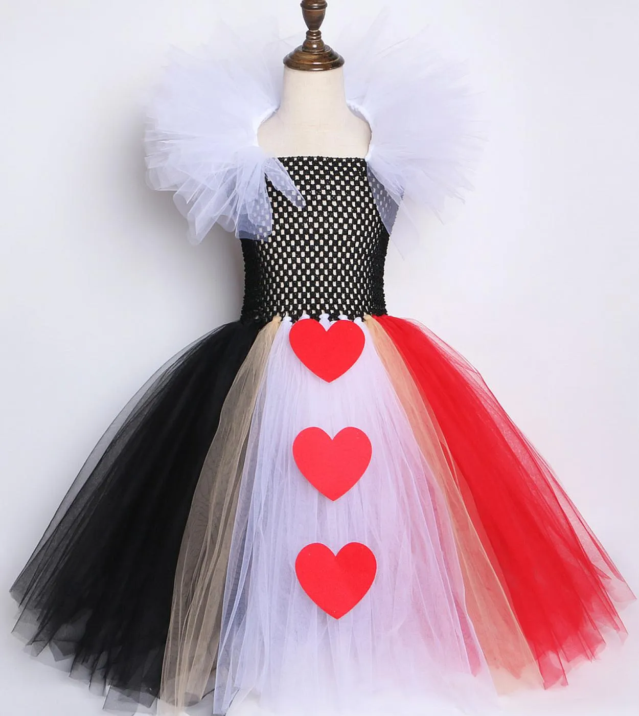 Red Queen Girls Long Tutu Dress For Kids Bambini Costume di Halloween Ragazza Principessa Abiti natalizi Caviglia Adolescenti Cl