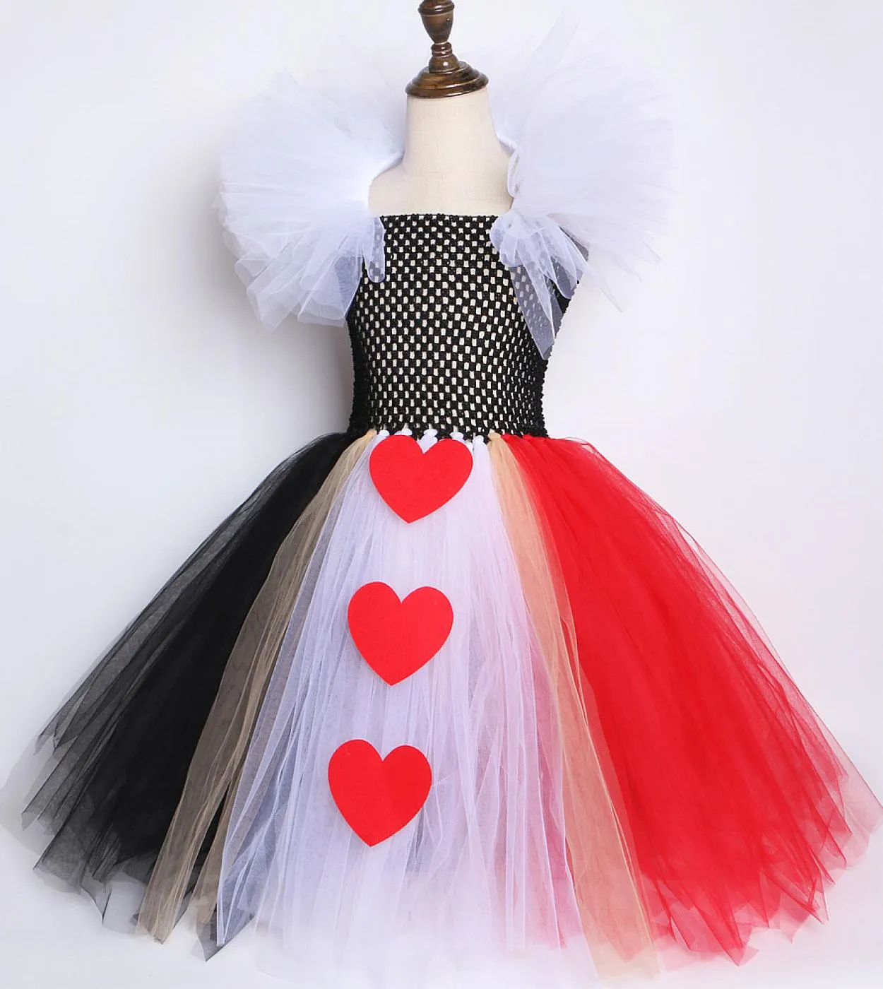 Red Queen Girls Long Tutu Dress For Kids Bambini Costume di Halloween Ragazza Principessa Abiti natalizi Caviglia Adolescenti Cl