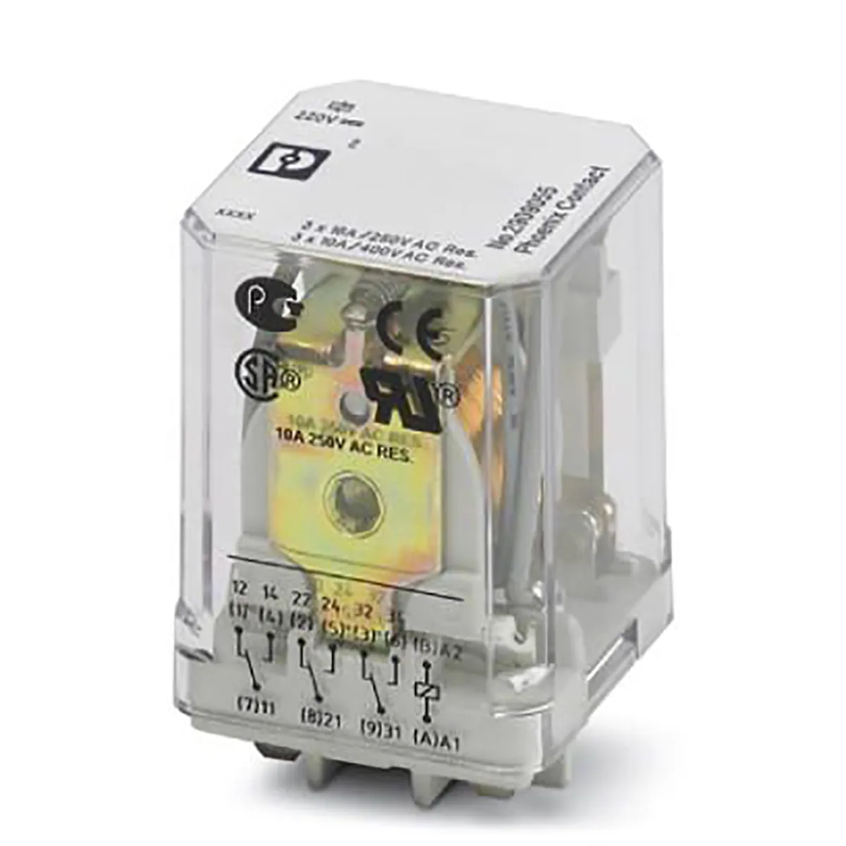 Relè di potenza Phoenix Contact serie REL-PR3-220DC/3X21, 3PDT, bobina 220V cc