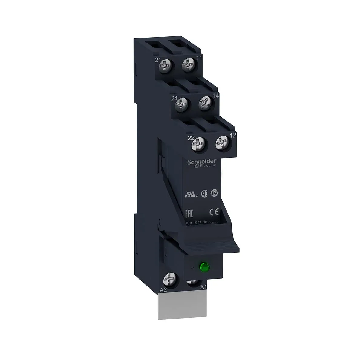 Relè d'interfaccia Schneider Electric serie Harmony Relay RSB, bobina 230V ca, Guida DIN, contatti DPDT