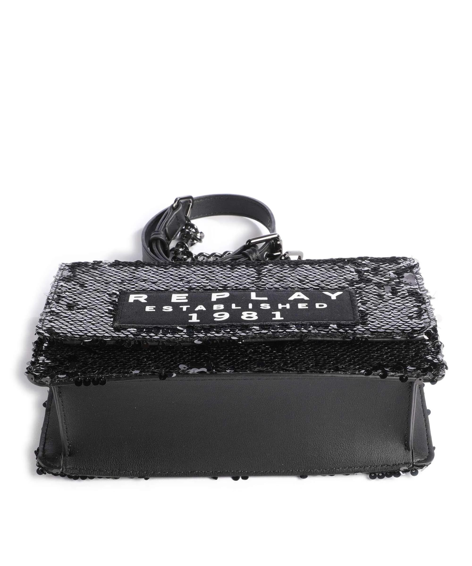  Replay Borsa a spalla pelle sintetica nero  