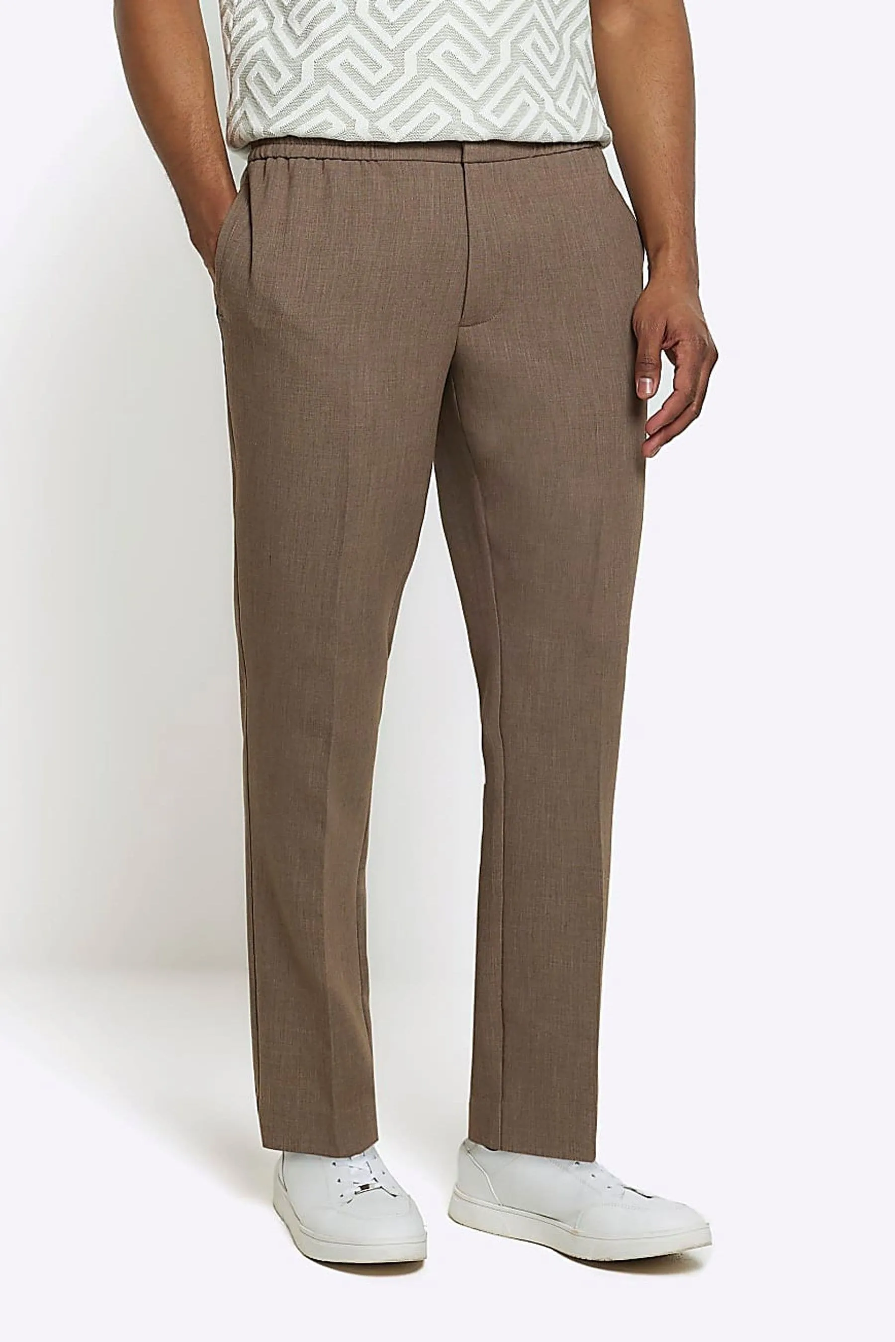 River Island - Pantaloni in doppio jersey con elastico    