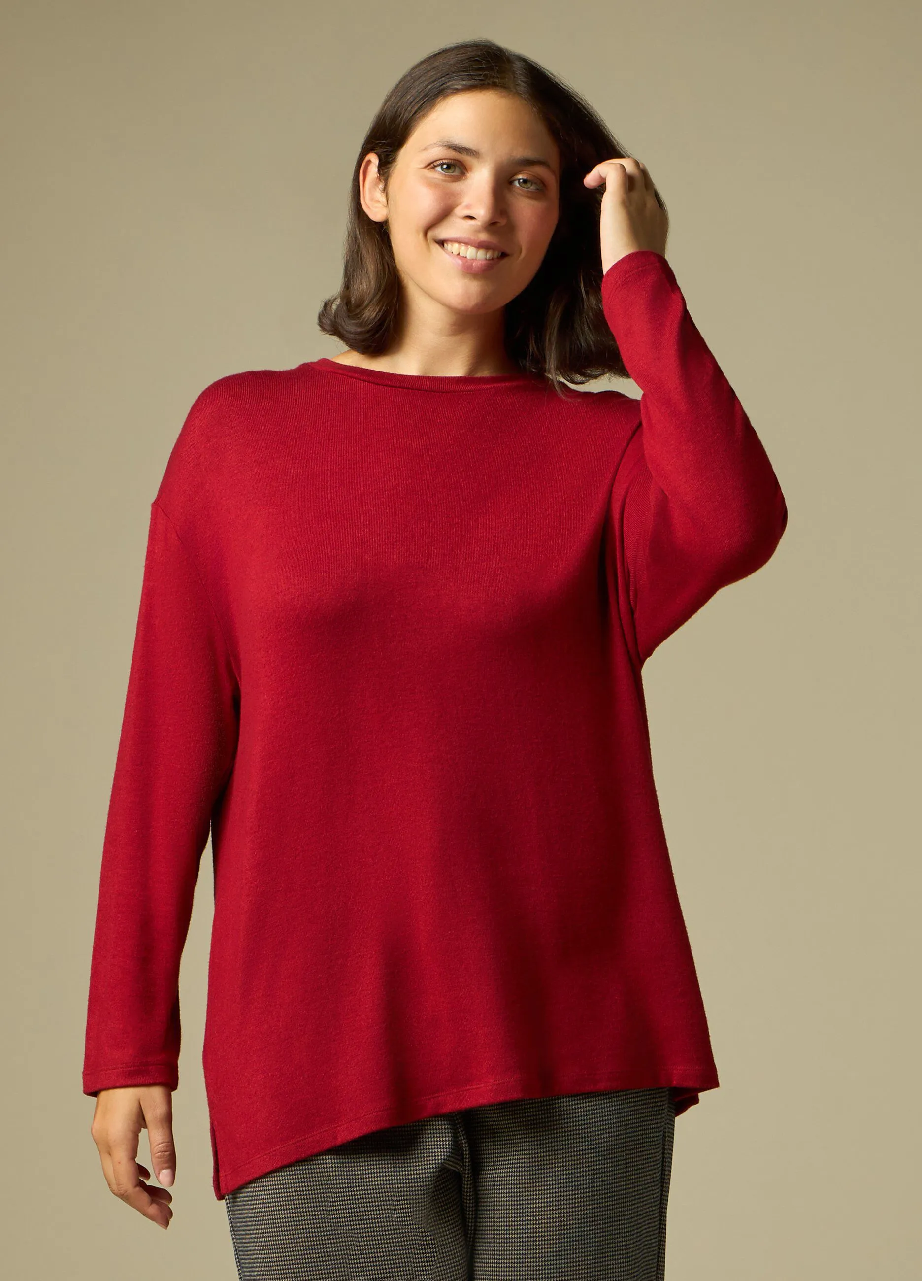 ROSA THEA  T-shirt in misto viscosa stretch donna curvy