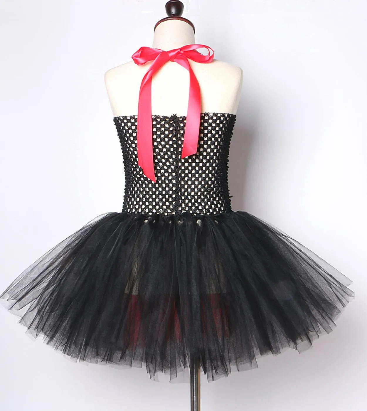 Rosso Nero Queen Of Hearts Tutu Dress For Girls Carnevale Costume di Halloween per bambini Ragazza Alice Cosplay Abiti Bambini O