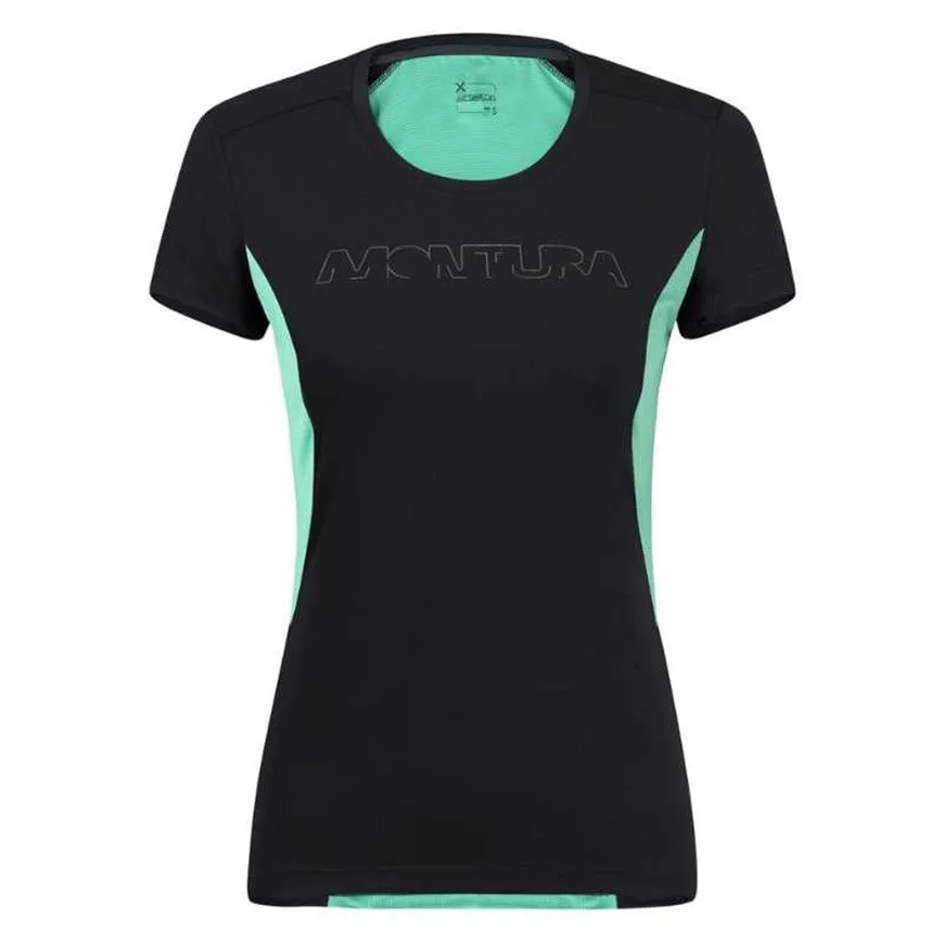 Run Logo T-Shirt Woman Nero Care Blue