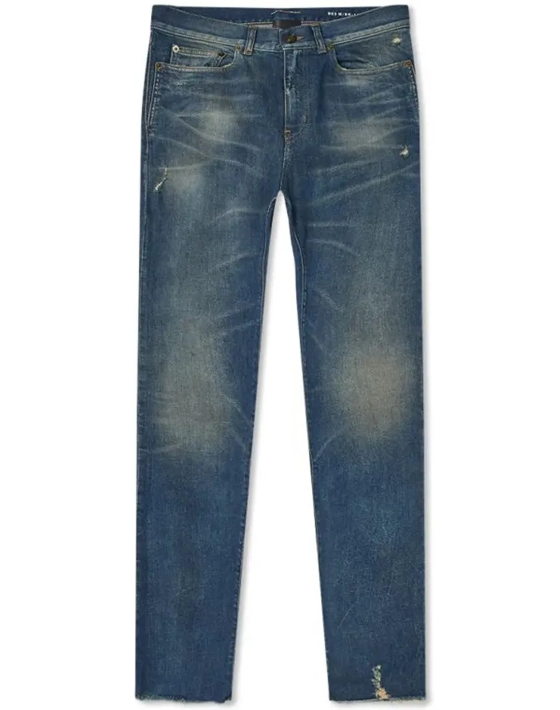 SAINT LAURENT SKINNY FIT RAW HEM JEANS