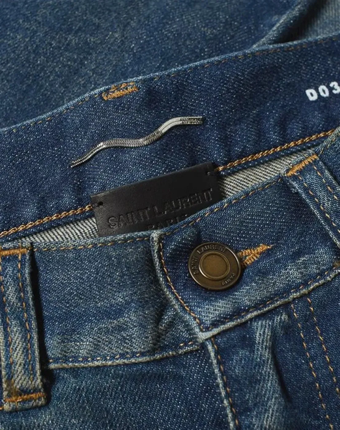 SAINT LAURENT SKINNY FIT RAW HEM JEANS