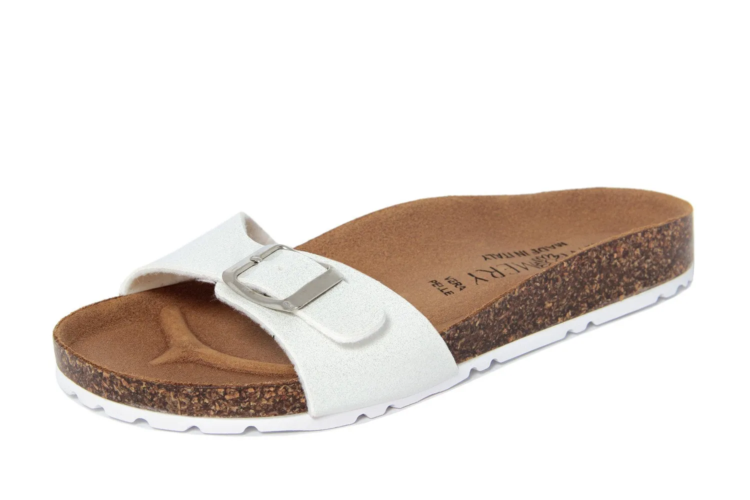 Sandali flat Donna in Sintetico Bianco
