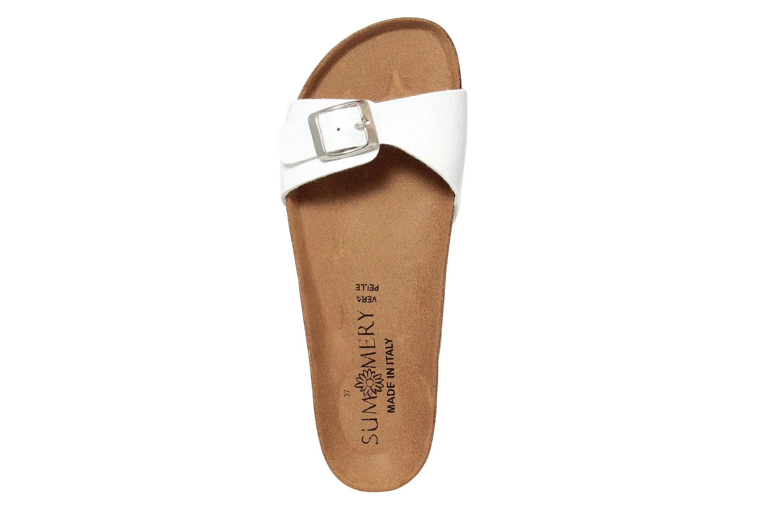 Sandali flat Donna in Sintetico Bianco