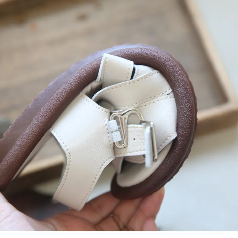 Sandali piatti in pelle intrecciata artigianale estiva da donna