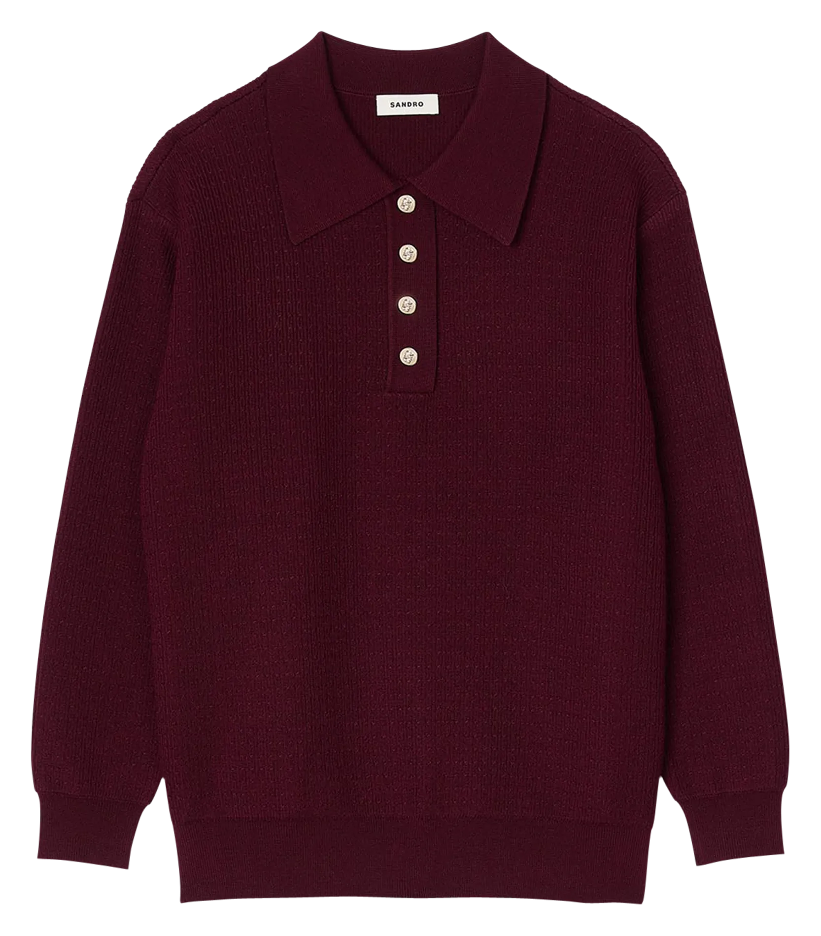  SANDRO   Maglione intrecciato in misto lana | Rosso