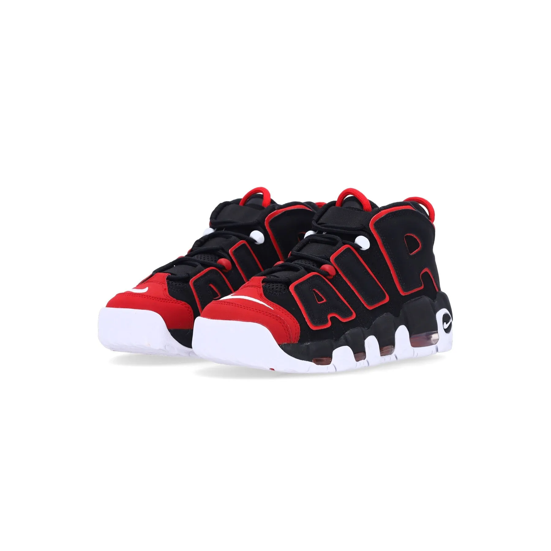 Scarpa Alta Uomo Air More Uptempo 96 Black/black/university Red/white