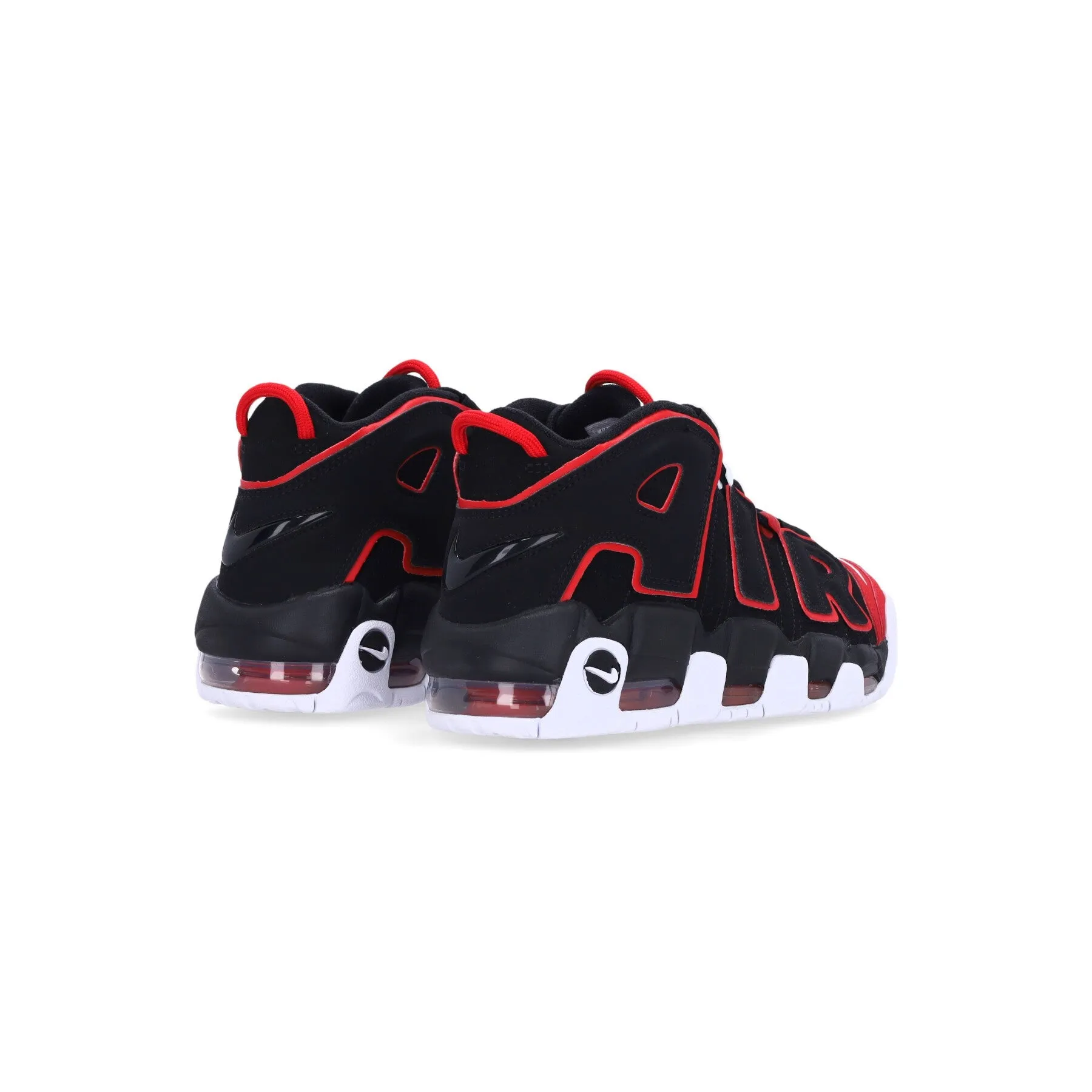 Scarpa Alta Uomo Air More Uptempo 96 Black/black/university Red/white