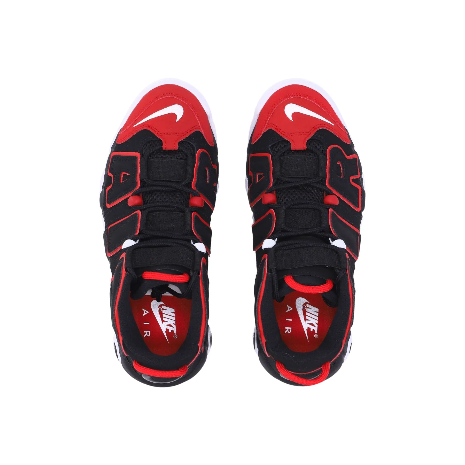 Scarpa Alta Uomo Air More Uptempo 96 Black/black/university Red/white