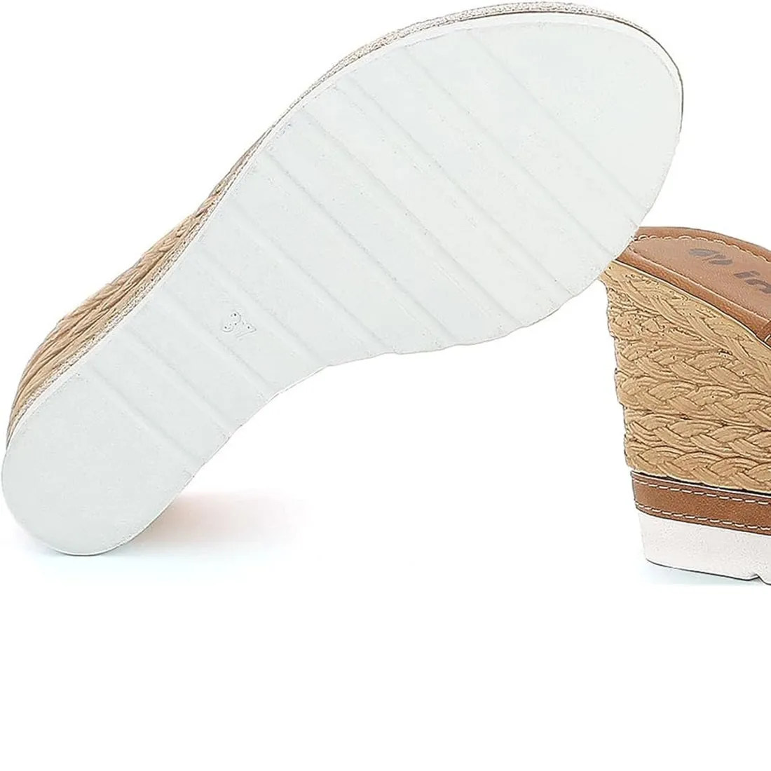 Scarpe da Donna - INBLU Art. FG39 Sandali con zeppa doppia fascia caramel