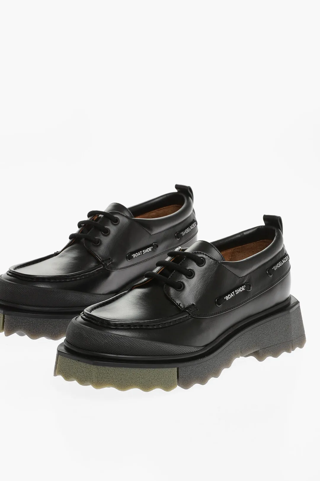 Scarpe Derby in Pelle con Suola Effetto Spugna